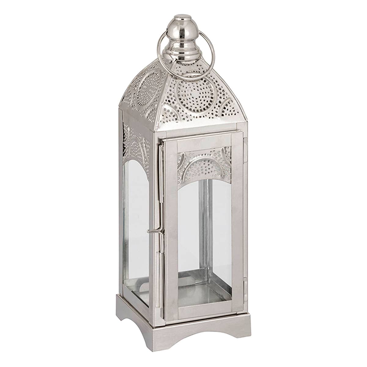 Found & Fable Silver Metal Lantern, 12"