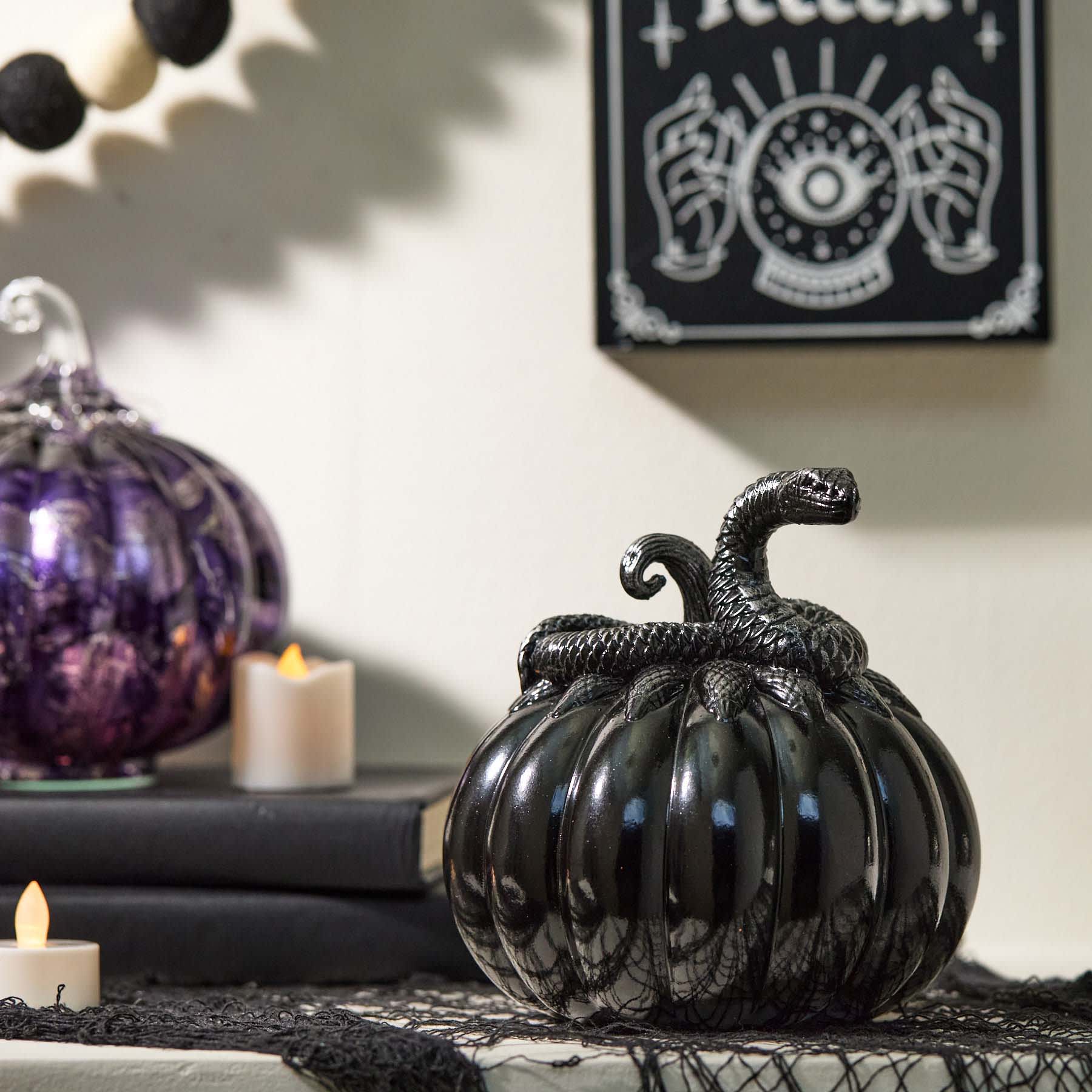 Spellbound Halloween Snake Pumpkin Decor, 6"