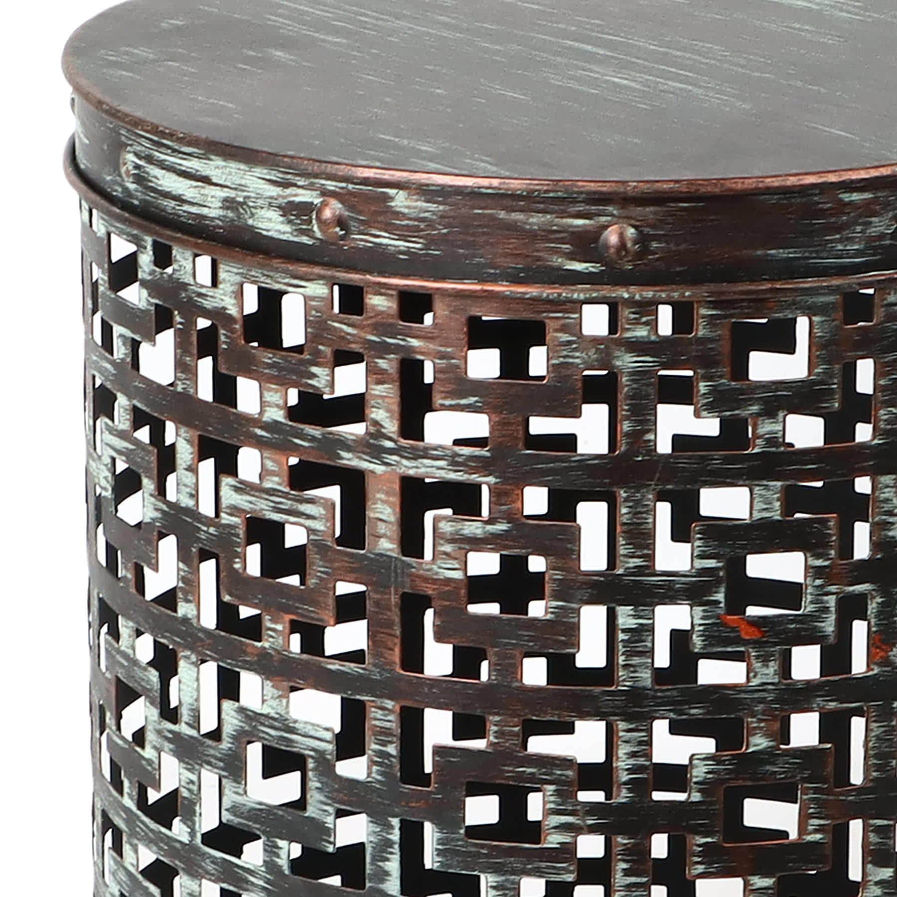 Found & Fable Punched Metal Plant Stand, Medium