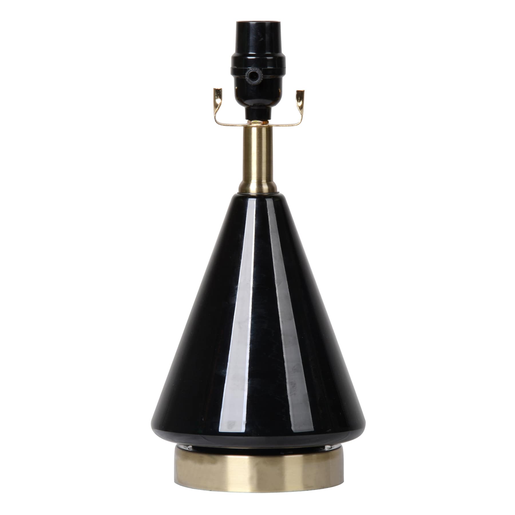 Crosby St. Black Smoke Glass Cone Small Lamp Base, 13.5"