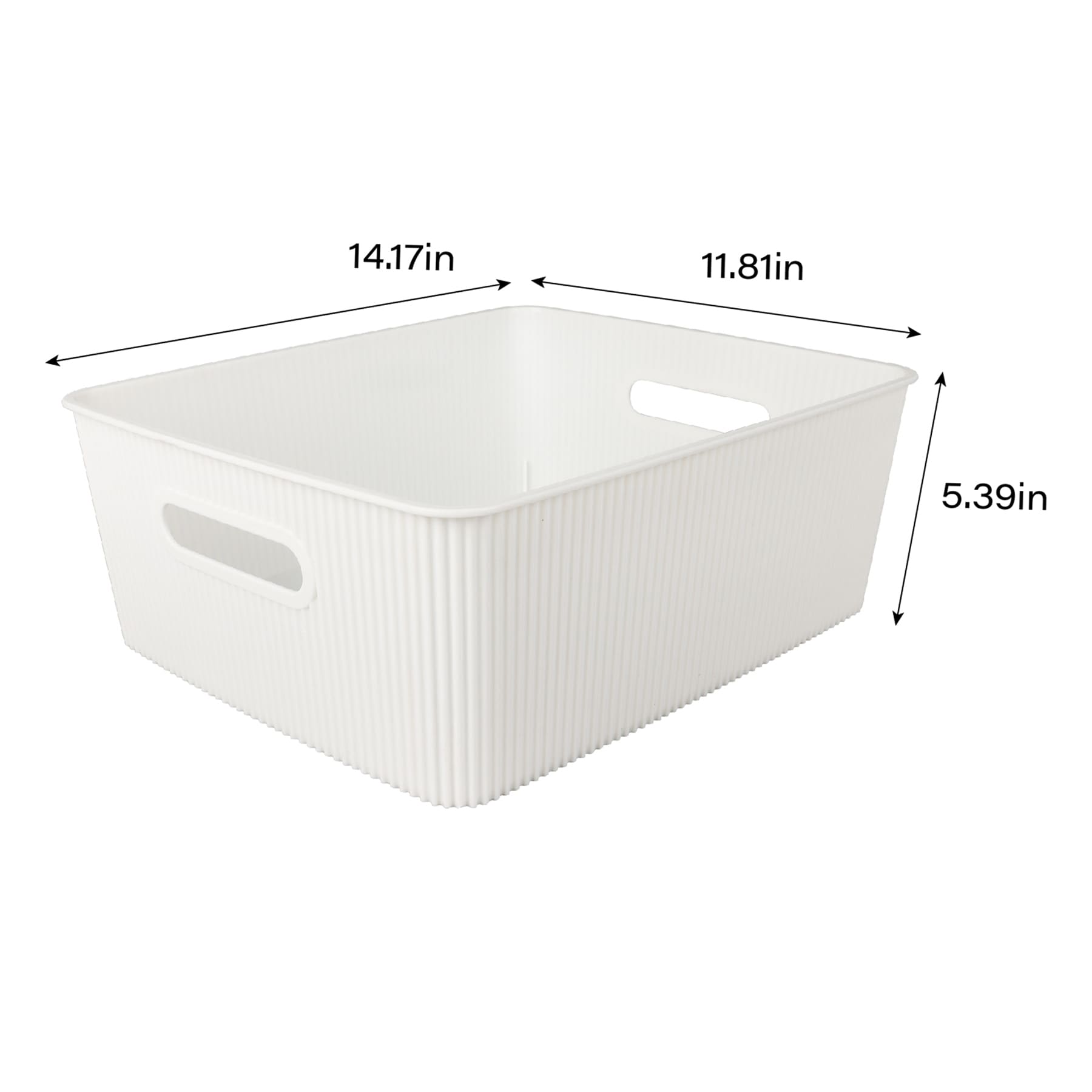 Doric White Storage Basket, Medium