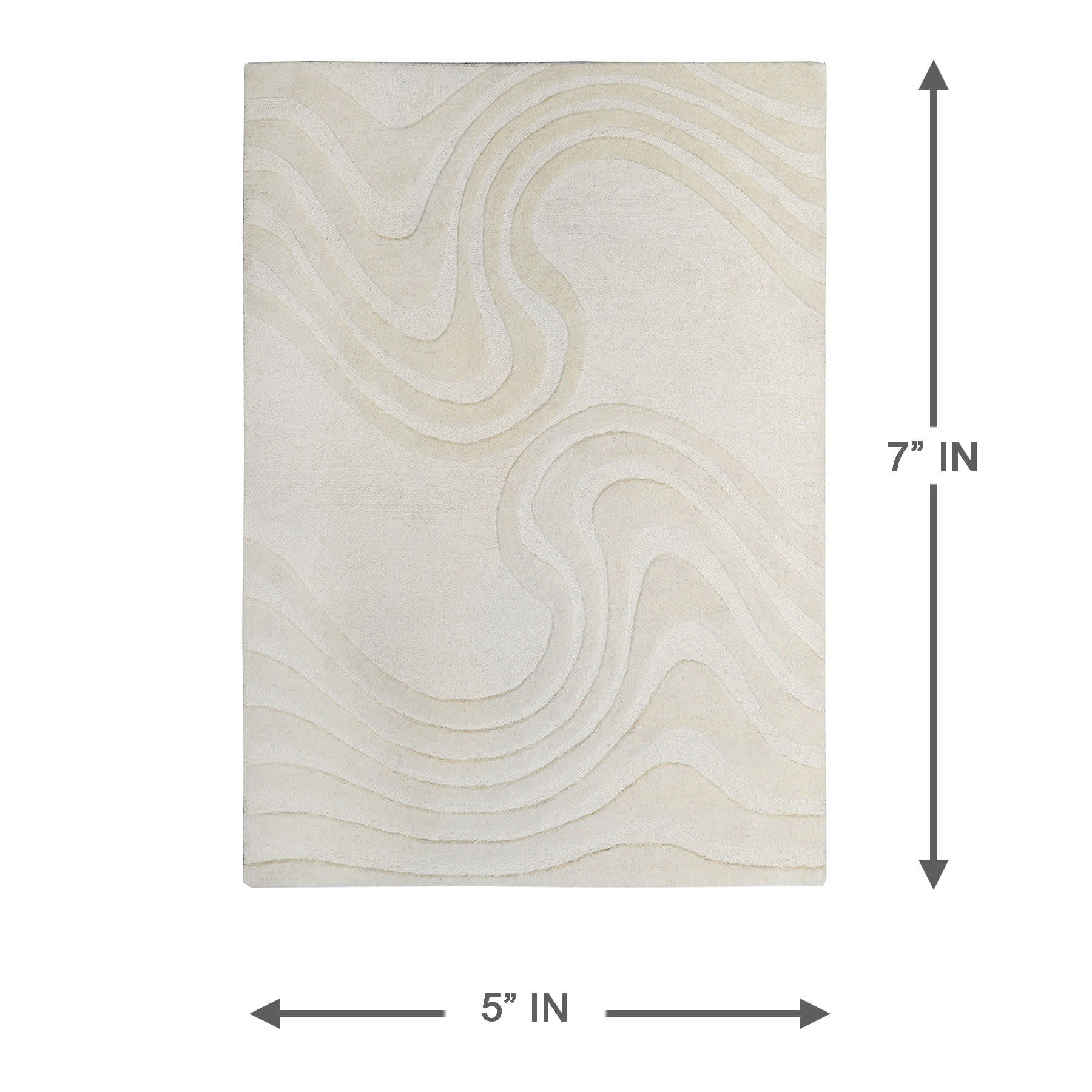 (A492) Crosby St. Lagon Ivory High-Low Area Rug, 5x7