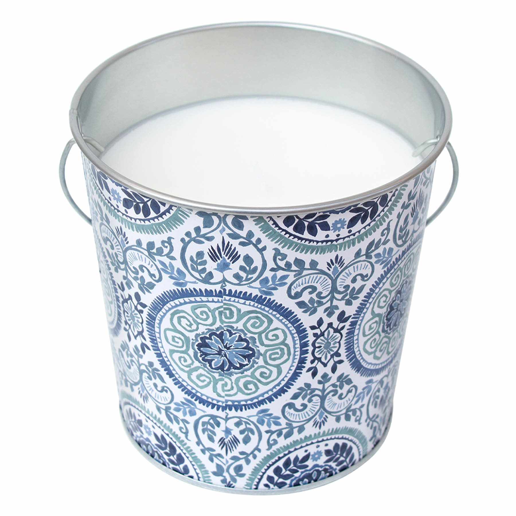 Blue Tile Bucket Citronella Candle, 12oz
