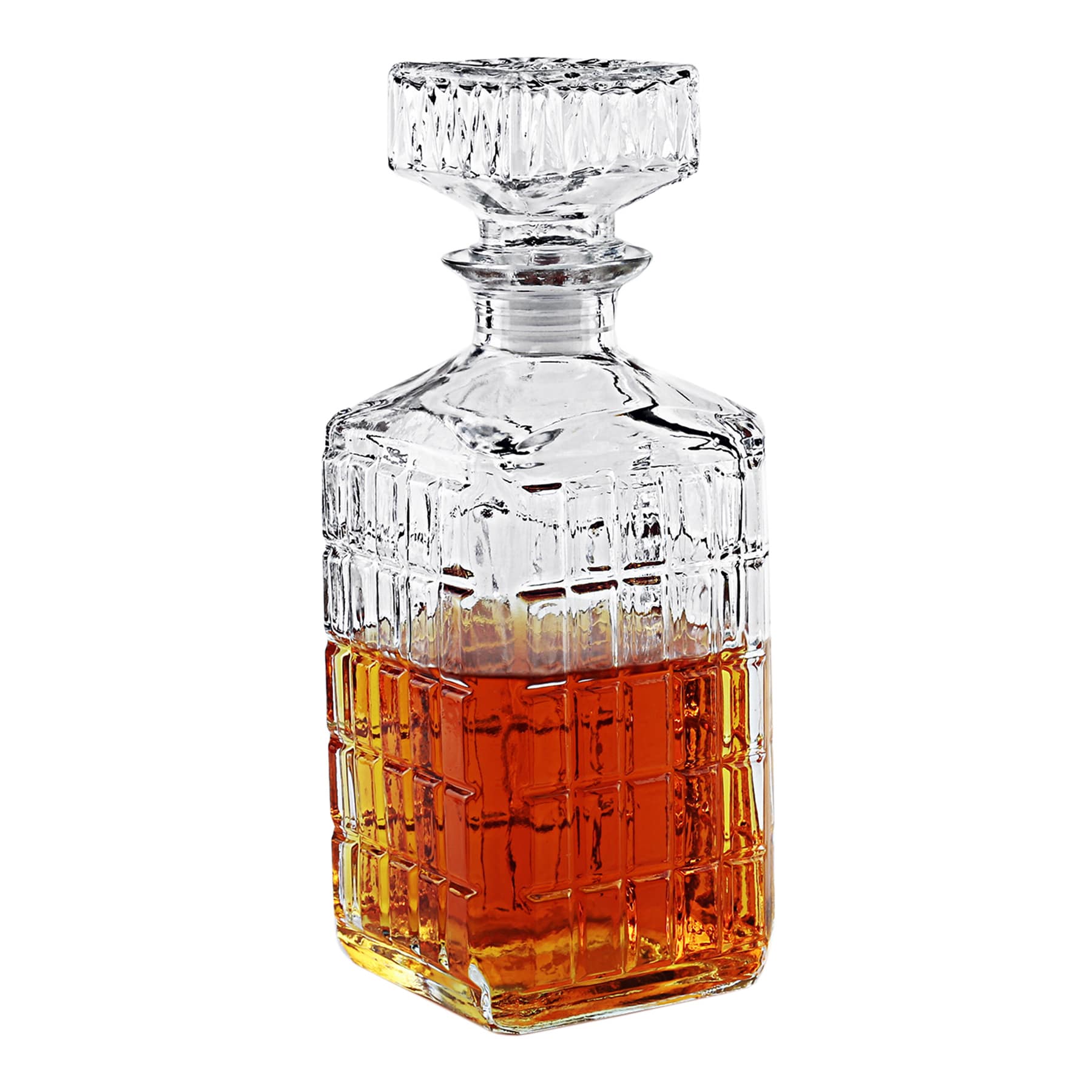 Windowpane Glass Decanter, 35oz