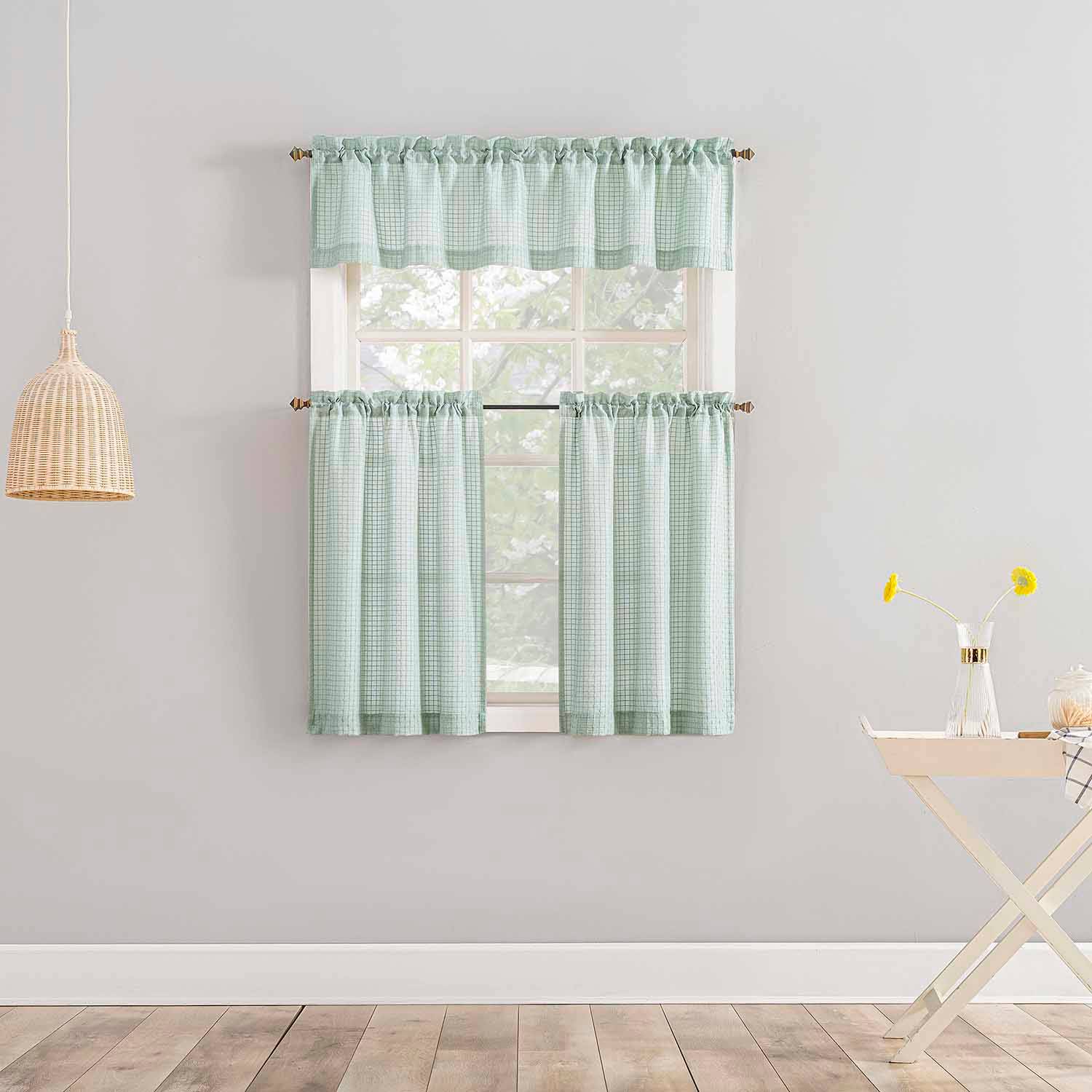 Wilton Seafoam Small Curtain Valance, 54"