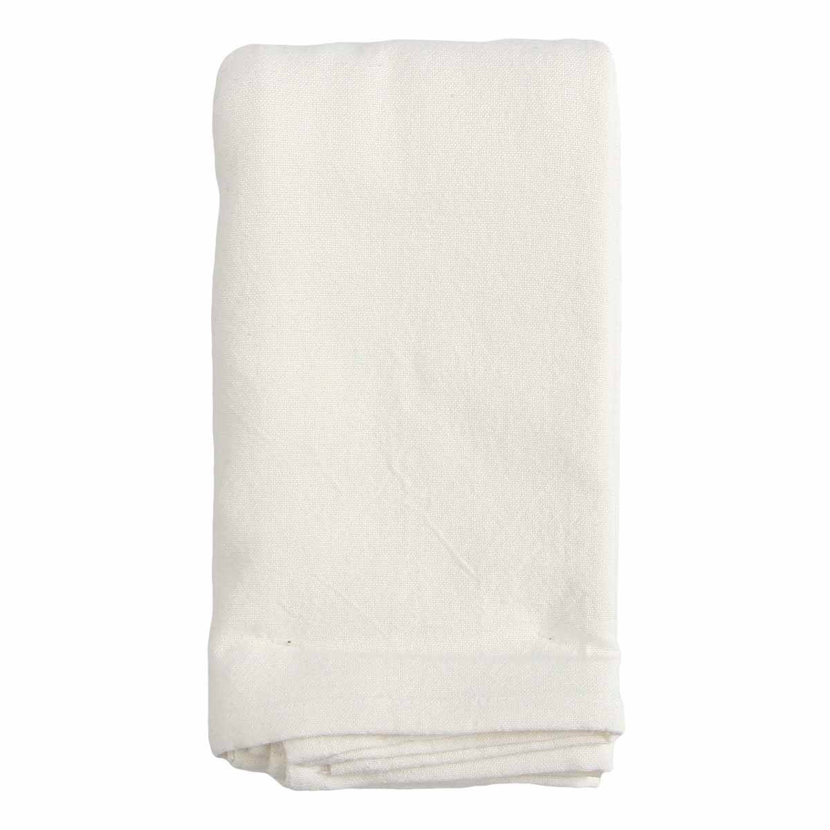 Set of 4 Ivory Linen-Like Cotton Napkins, 18"
