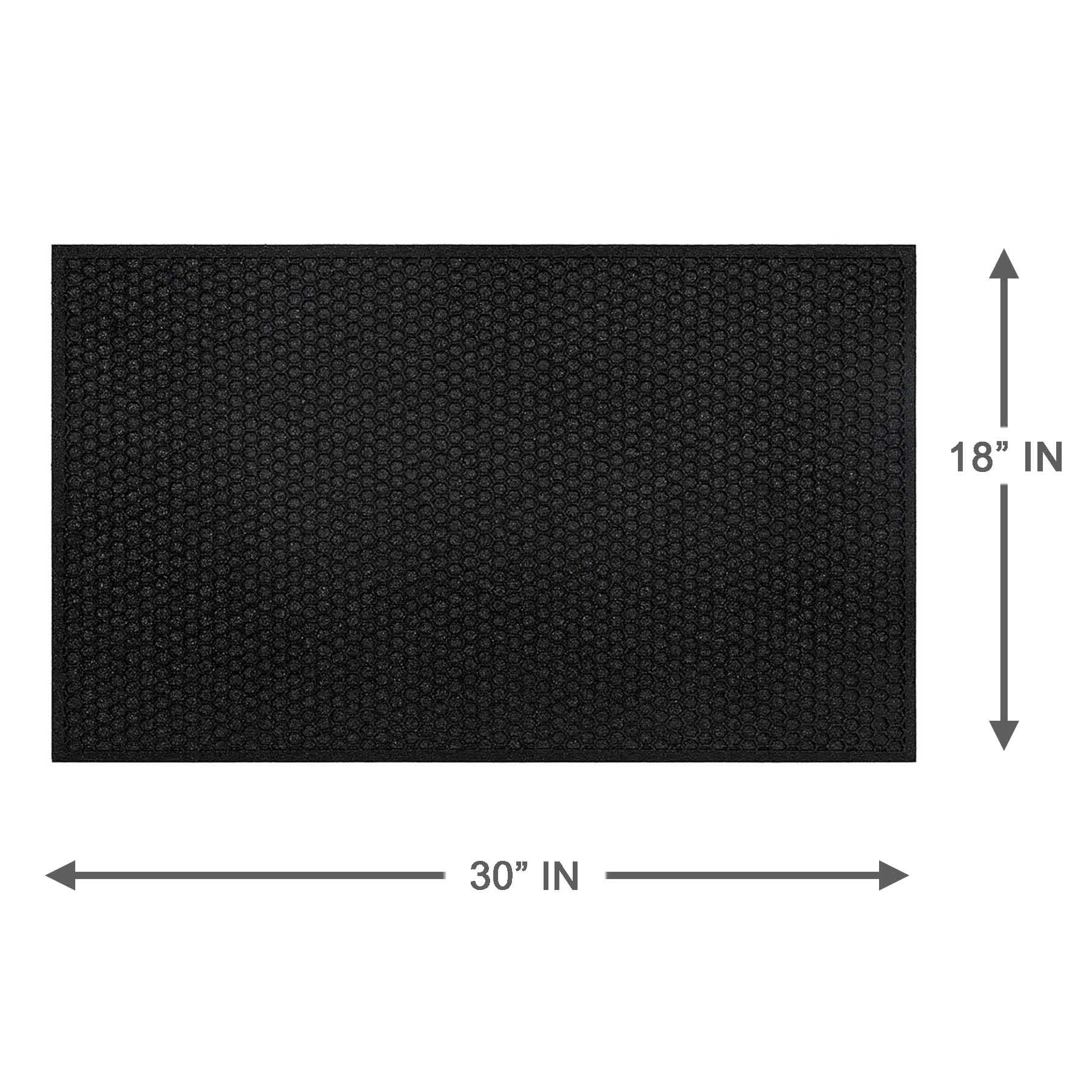 Black Honeycomb Matrix Doormat, 18x30