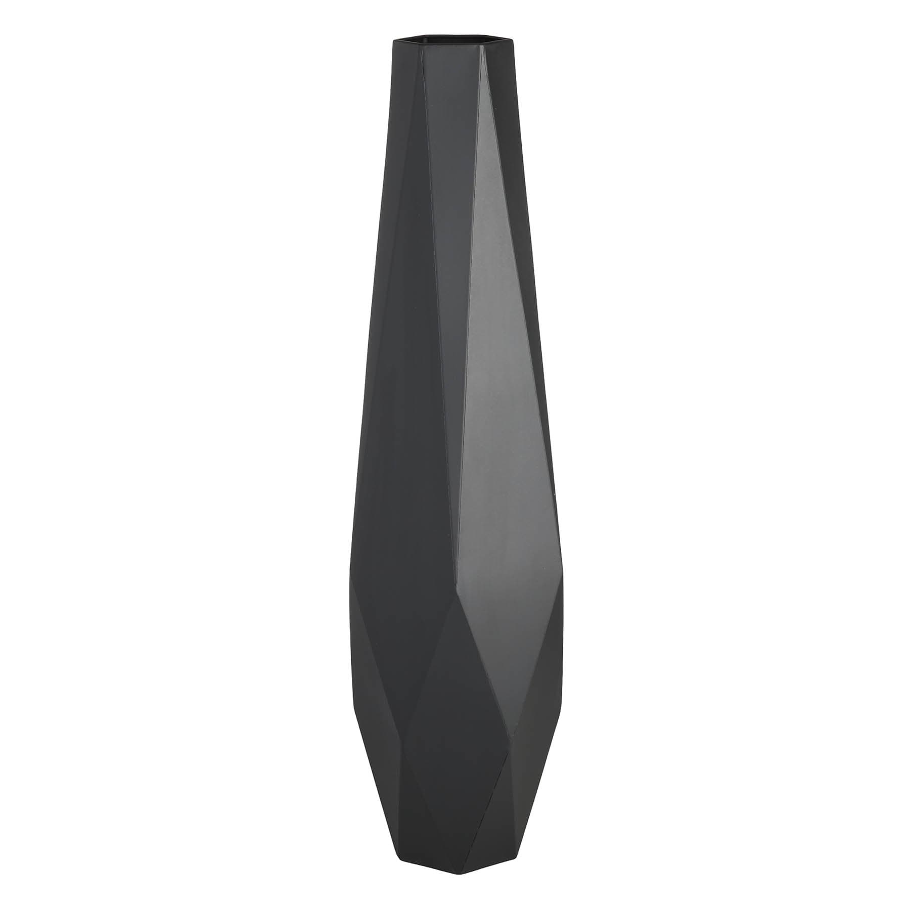 Crosby St. Black Geo Floor Vase, 36"