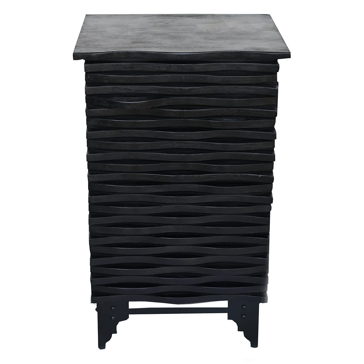 Found & Fable Wave Accent Cabinet, Rustic Black