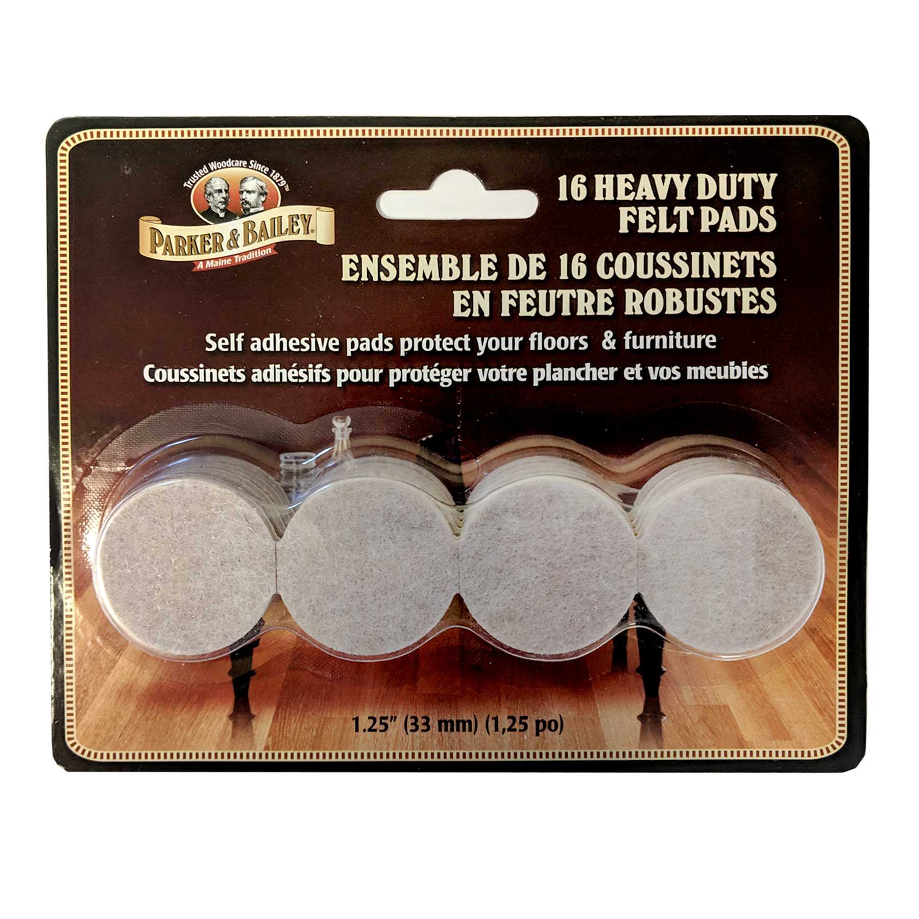 16-Pack Felt Furniture Pads, 1.25"