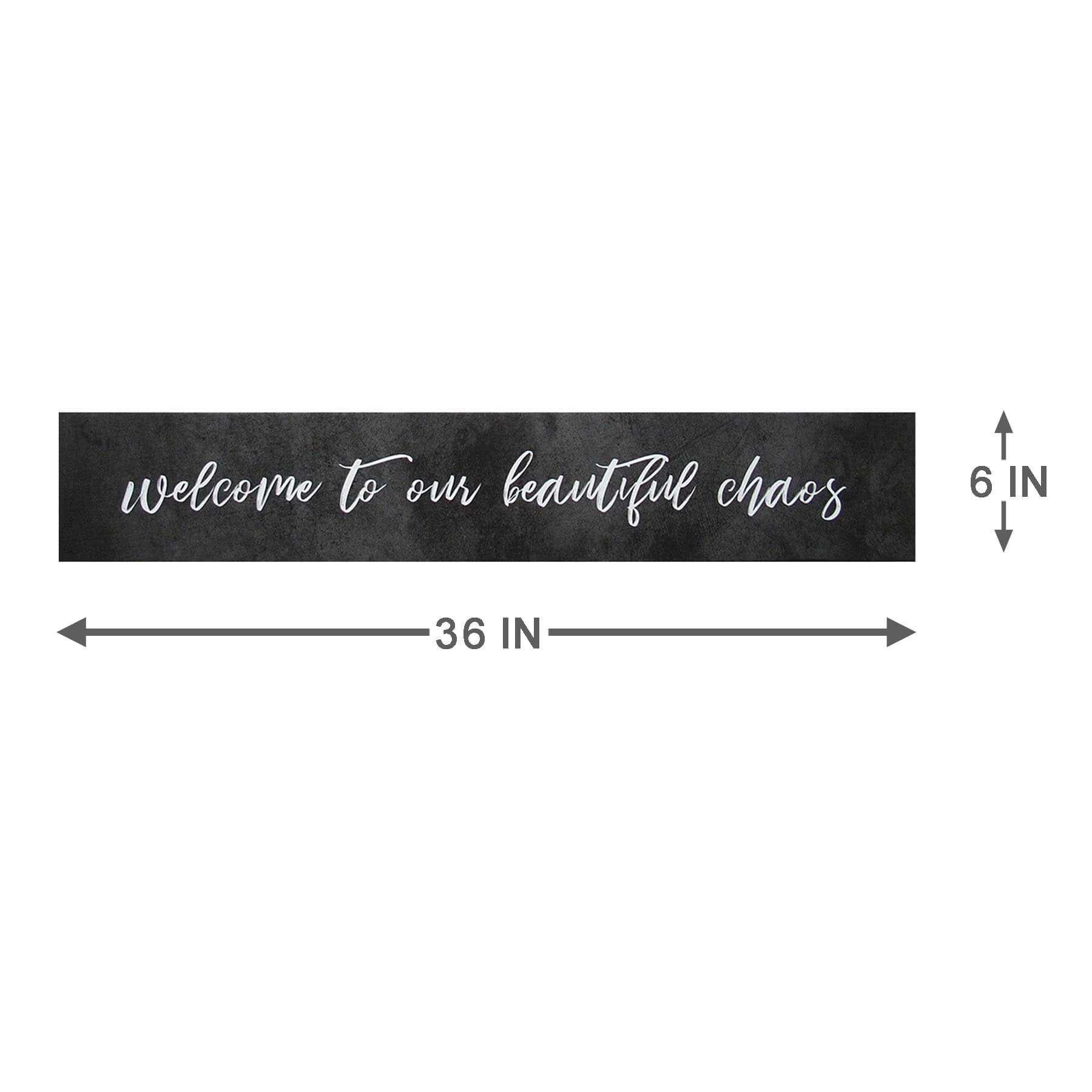 Welcome to Our Beautiful Chaos Canvas Wall Sign, 36x6