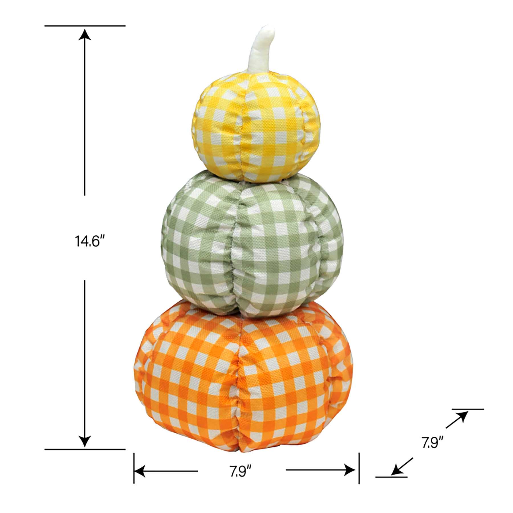 Homespun Harvest 3-Tier Fabric Pumpkin, 14.6"
