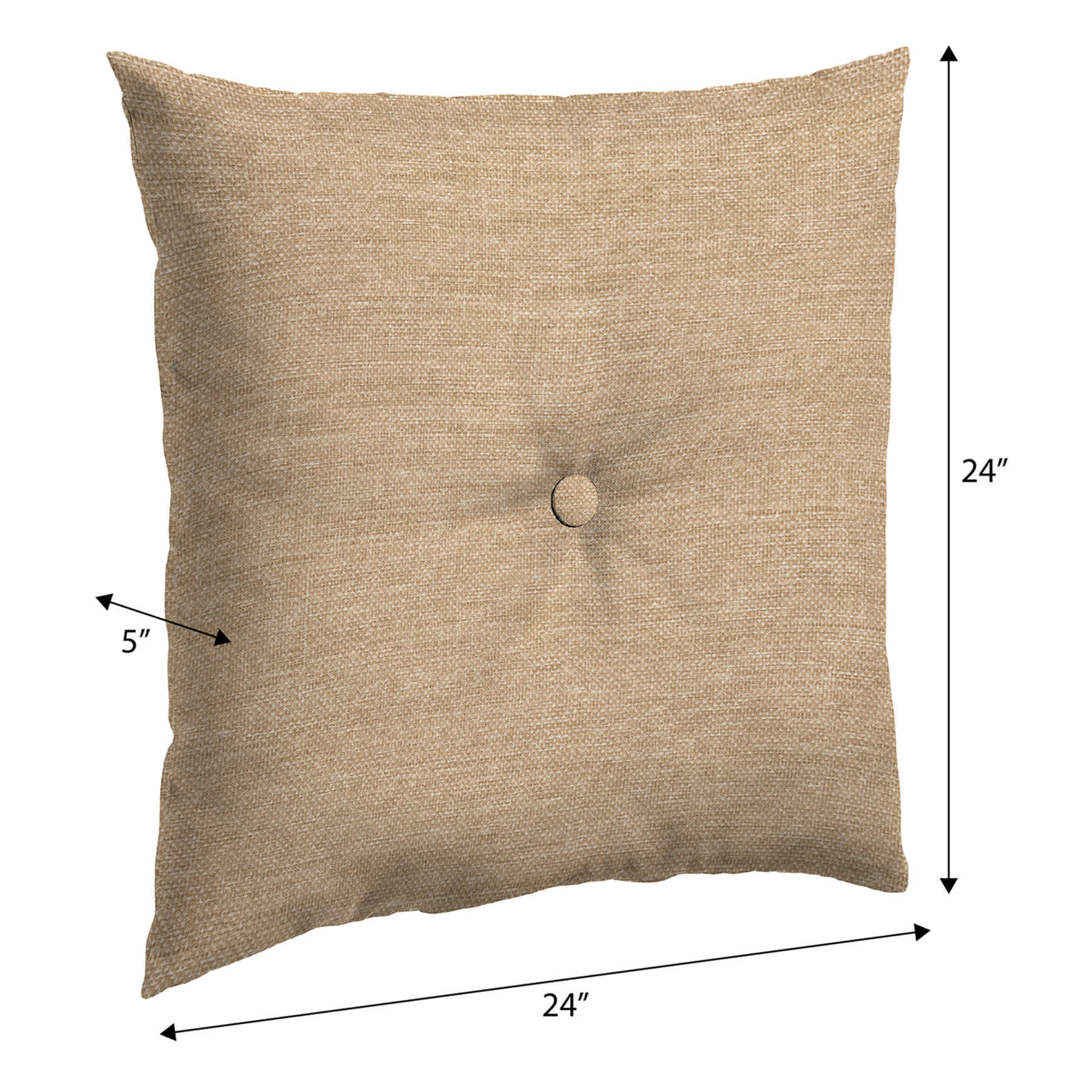 Neutral Tempo Grain Premium Outdoor Tufted Back Cushion