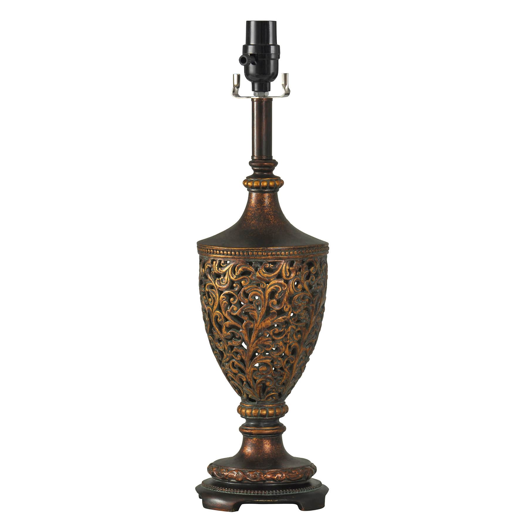 Brown Floral Medium Table Lamp Base, 24"