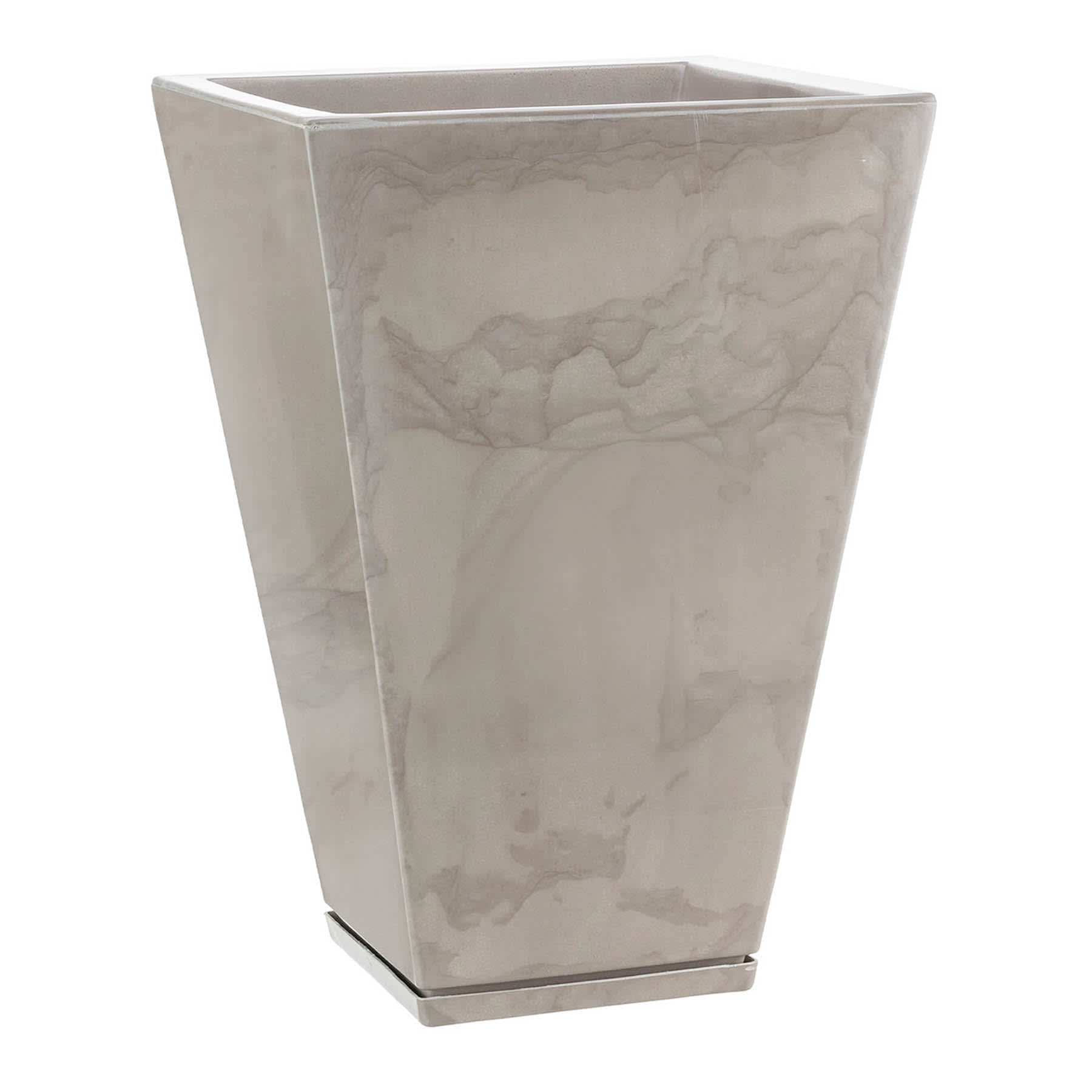 Zurique Beige Marbled Outdoor Planter, Medium