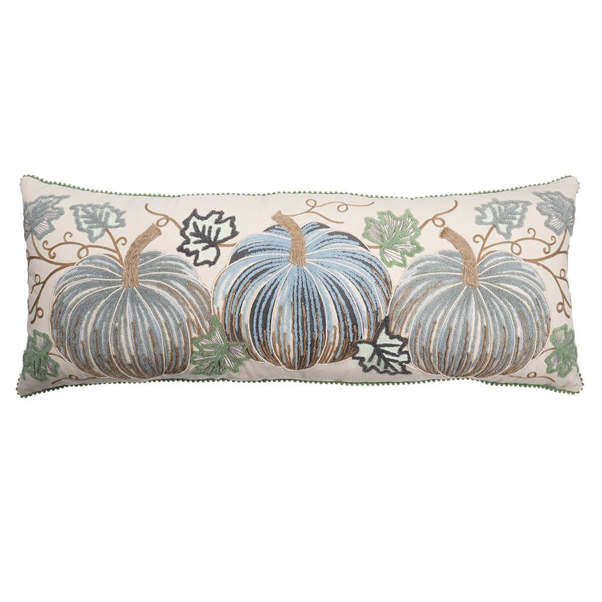 Blue Pumpkins Oblong Throw Pillow, 14x36