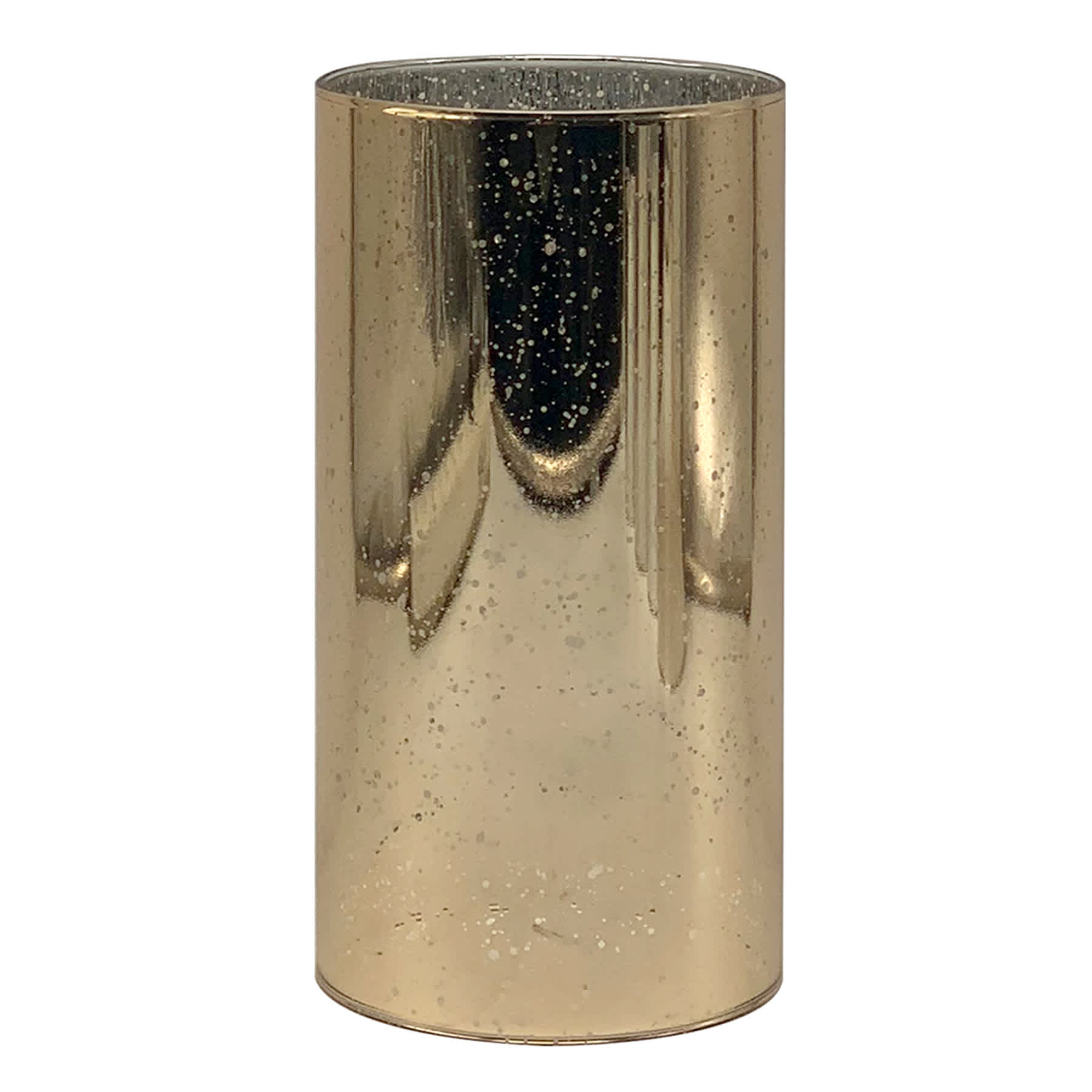 Providence Gold Mercury Glass LED Pillar Candle, 4x8