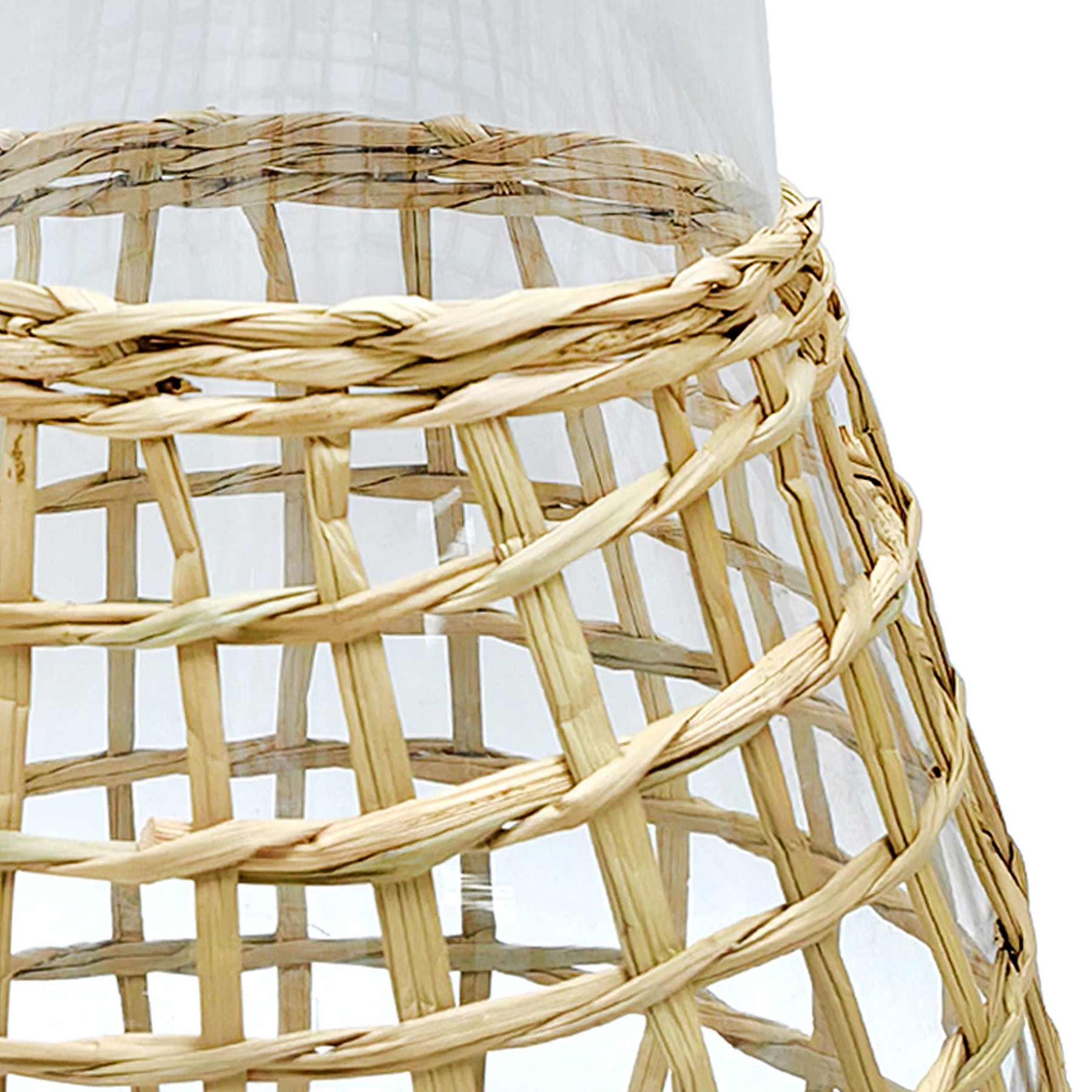 Ty Pennington Woven Grass Wrapped Glass Vase, 8"
