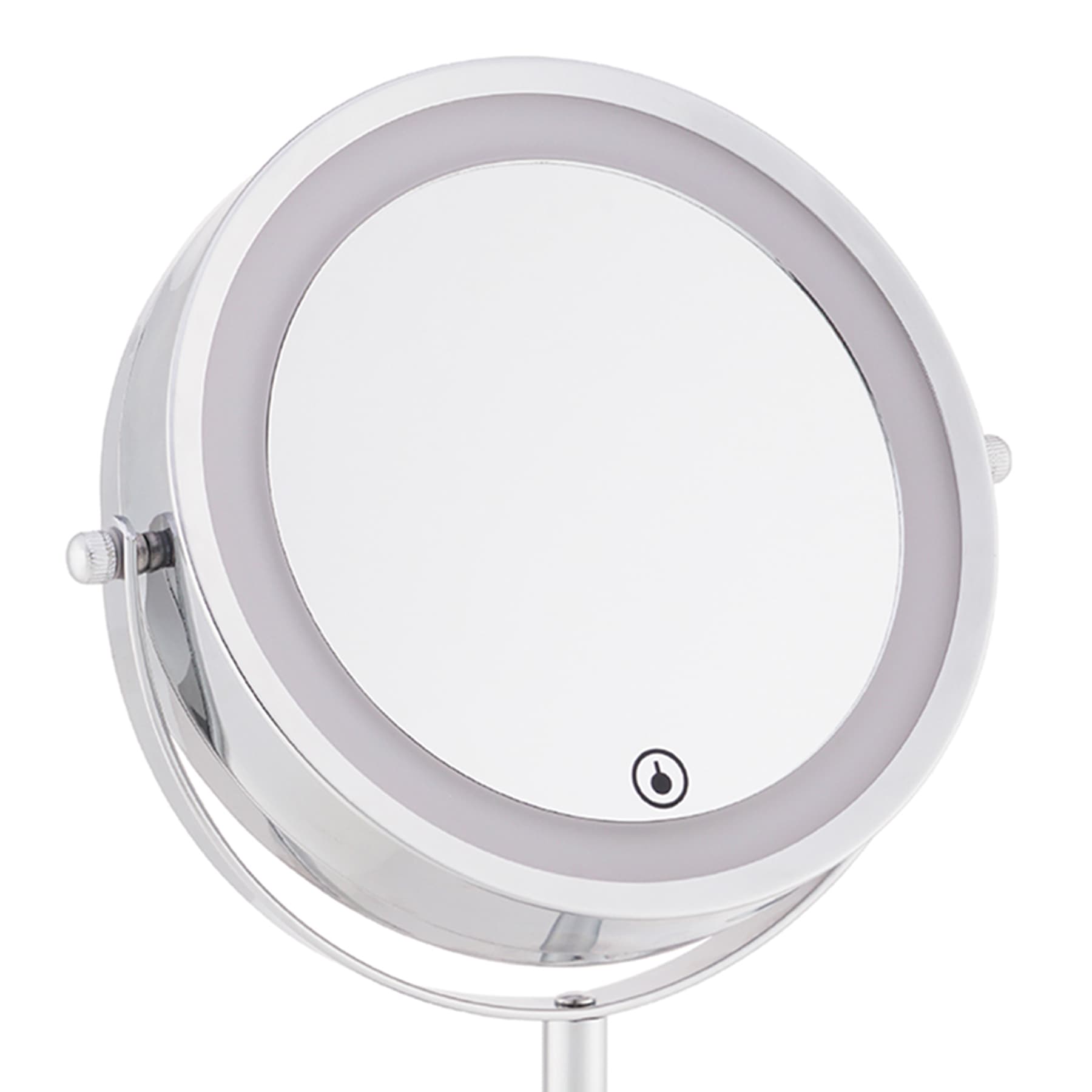 Chrome Round 1X & 3X LED Table Mirror, 12.7"
