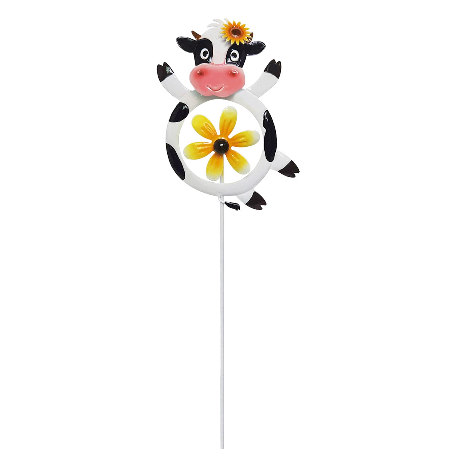 Cow with Windmill Yard Pick, 21"