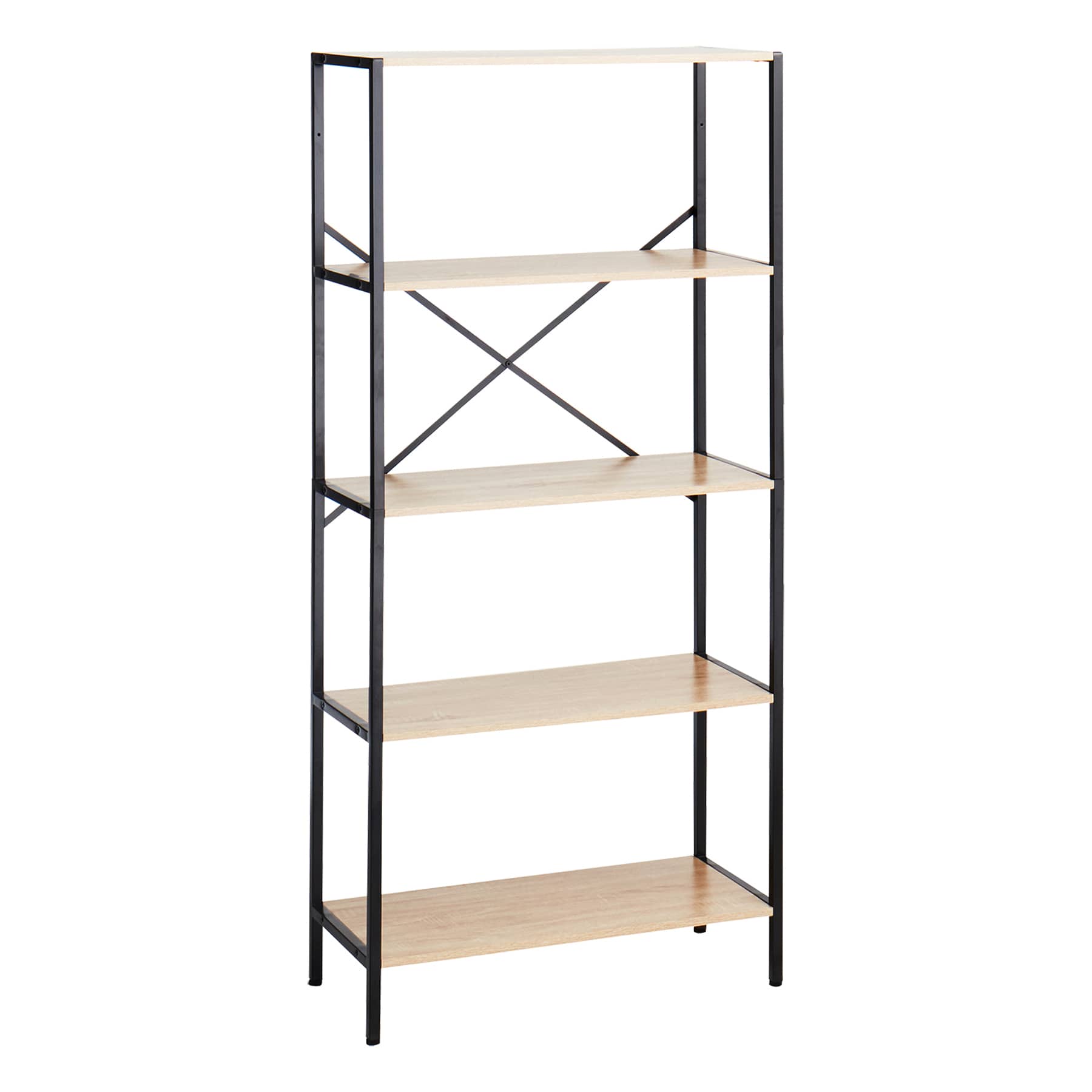 Honeybloom 4-Tier Burnaby Wood & Metal Bookshelf