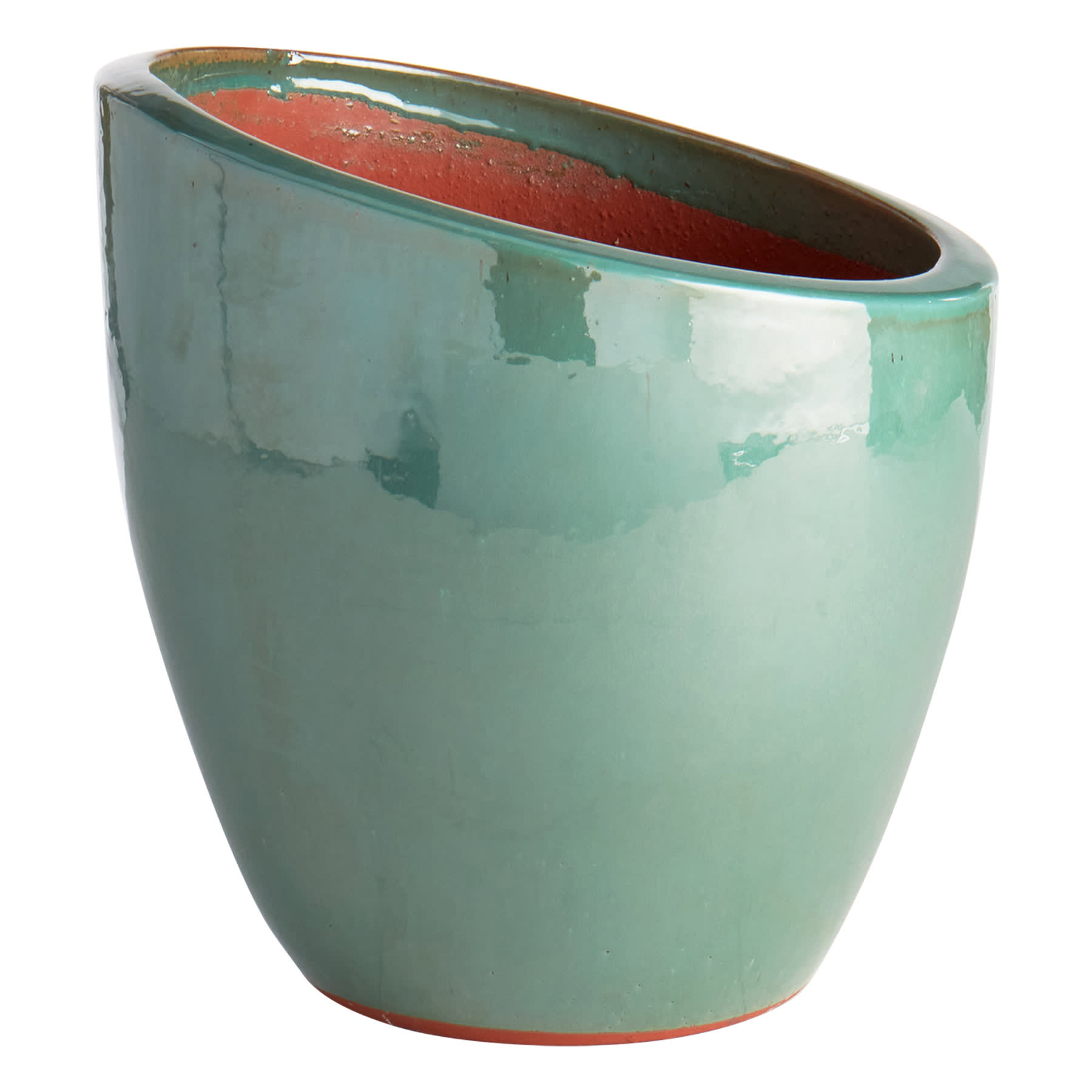 Aqua Fall Away Ceramic Outdoor Planter, Large