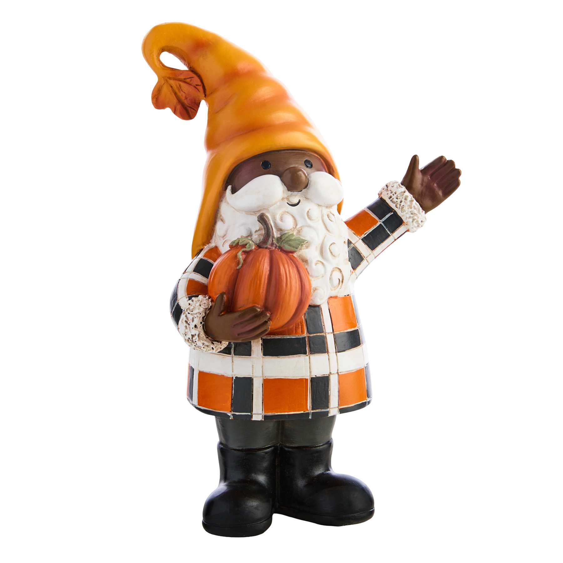 Homespun Harvest Gnome Holding Pumpkin, 6.7"