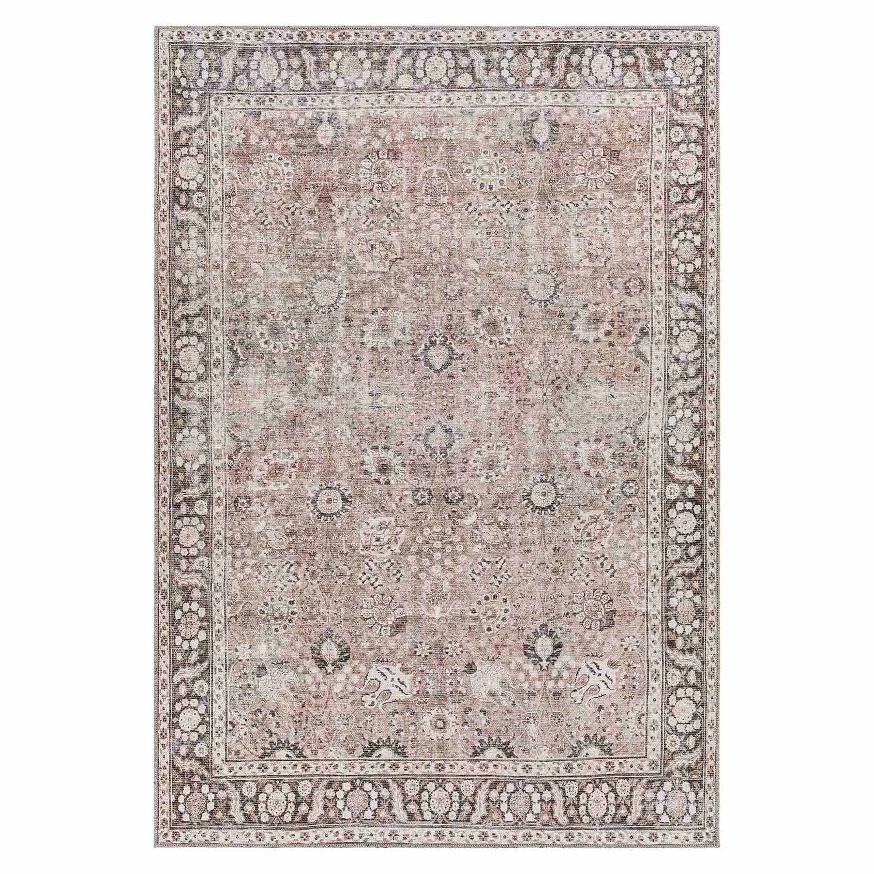 (B784) Providence Colin Multi Floral Washable Area Rug, 5x7