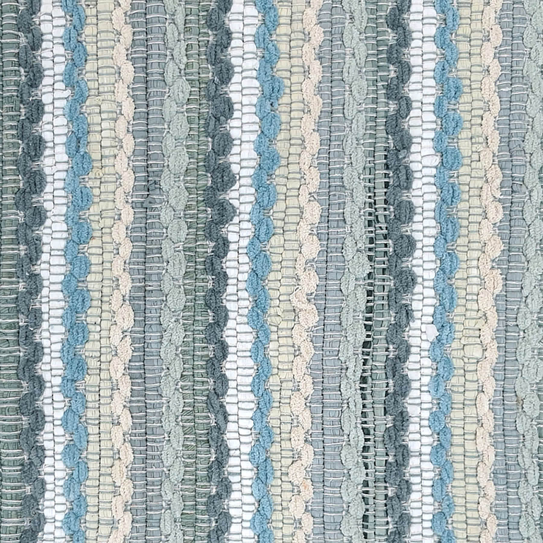 Blue Striped Cotton Chenille Accent Rug, 20x32
