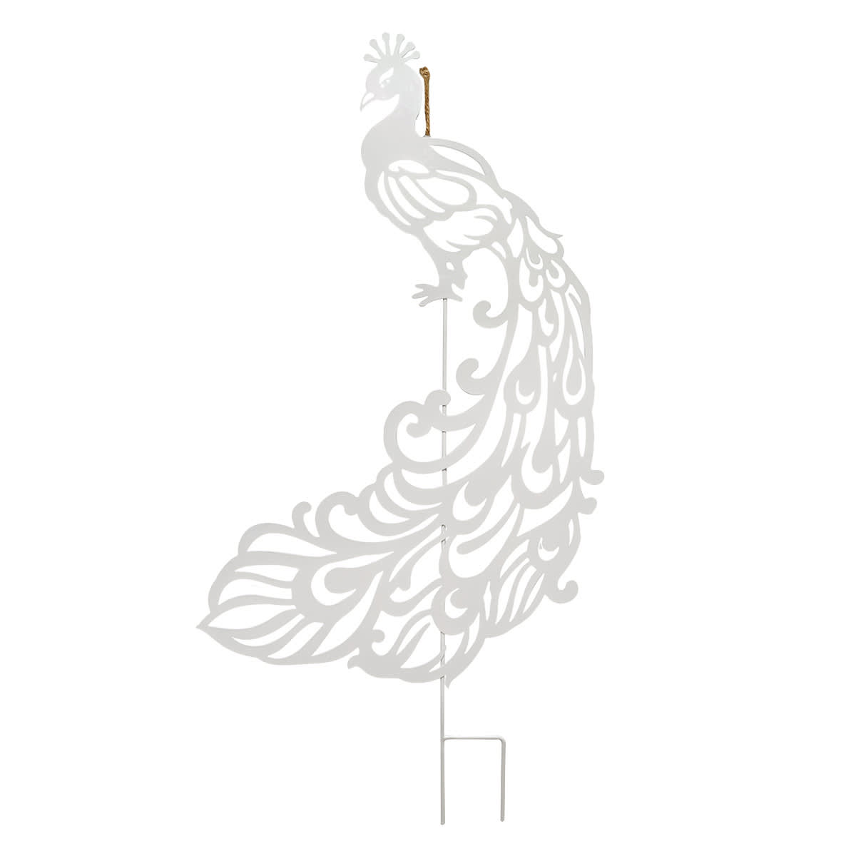 Found & Fable Metal Peafowl Yard Stake, 36"