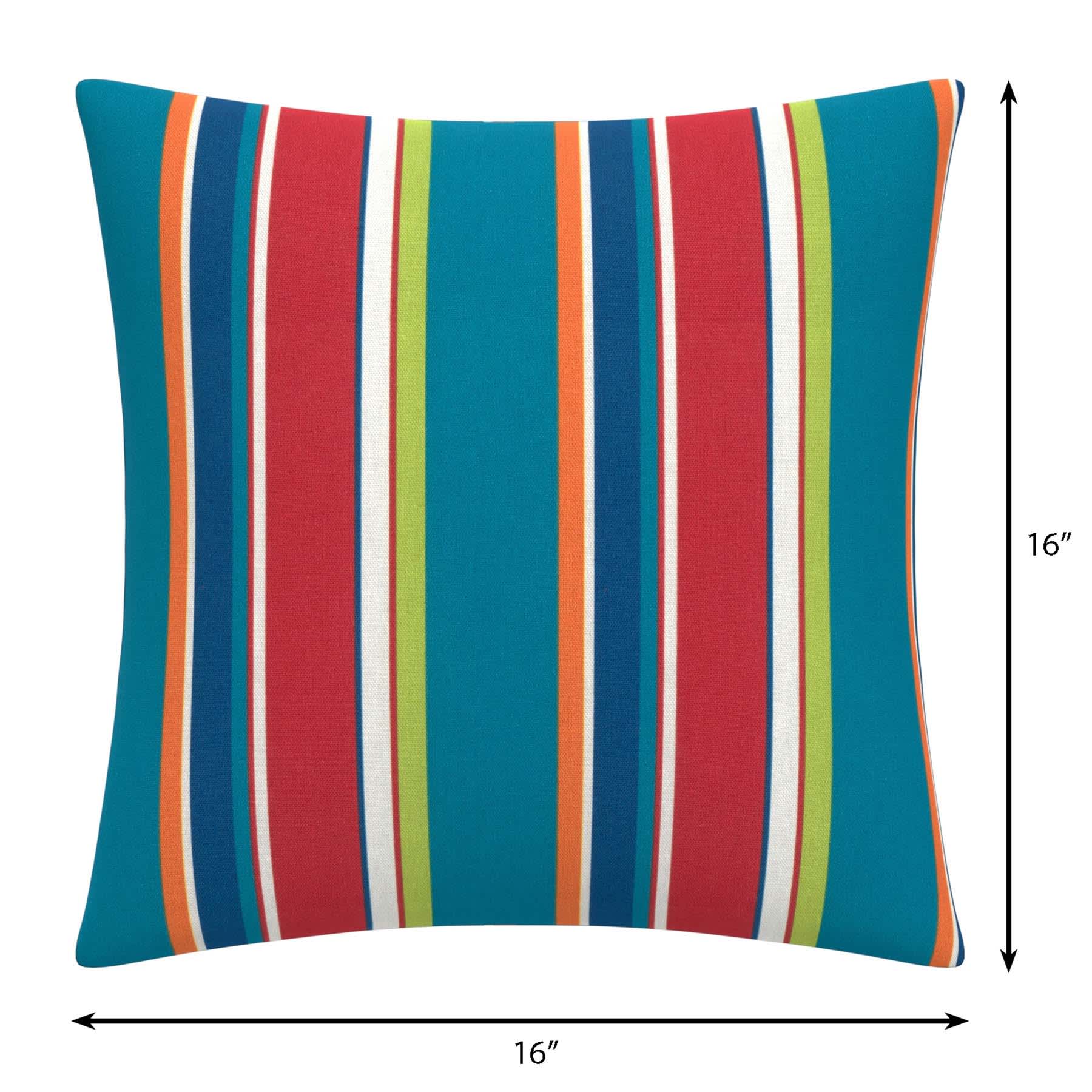 Alvarado Stripe Square Outdoor Throw Pillow, 16"
