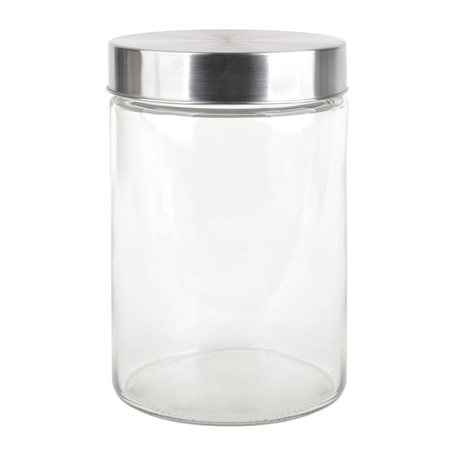 Glass Canister with Screw On Metal Lid, 37oz