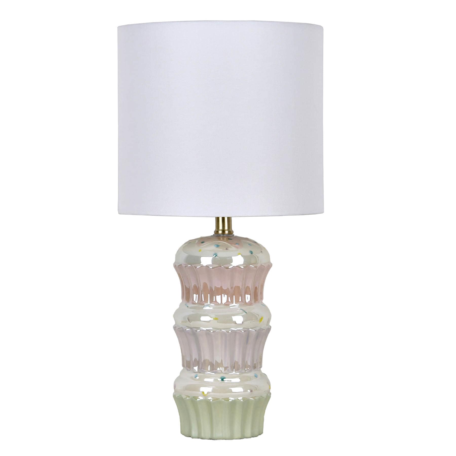 Pastel Ceramic Stacked Cupcake Lamp with Shade, 19"