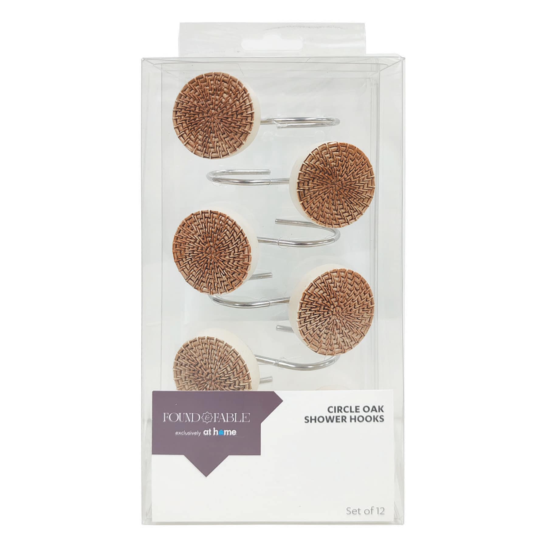 Found & Fable Circle Oak Natural Shower Hooks