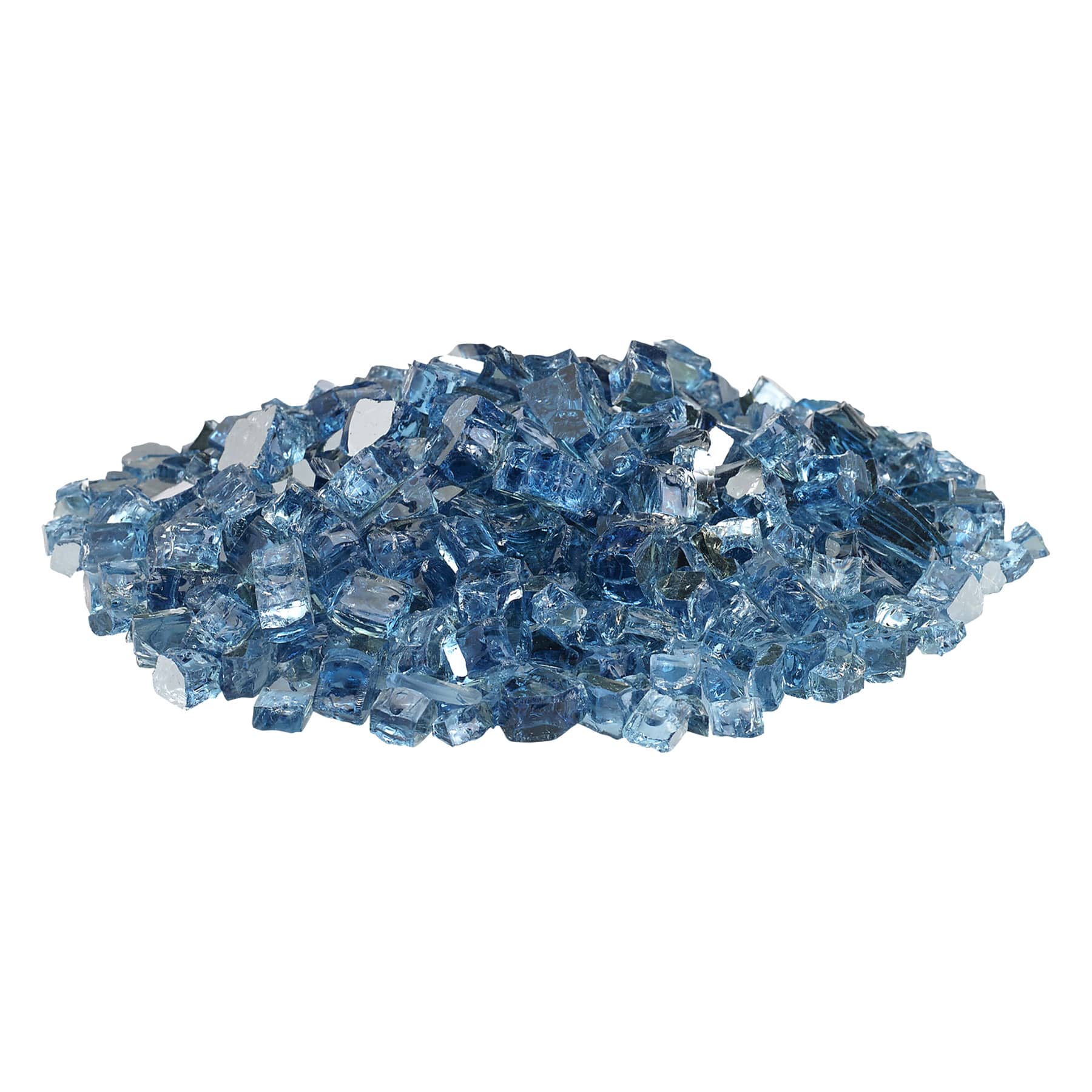 Pacific Blue Thick Reflective Fire Glass, 5.5"
