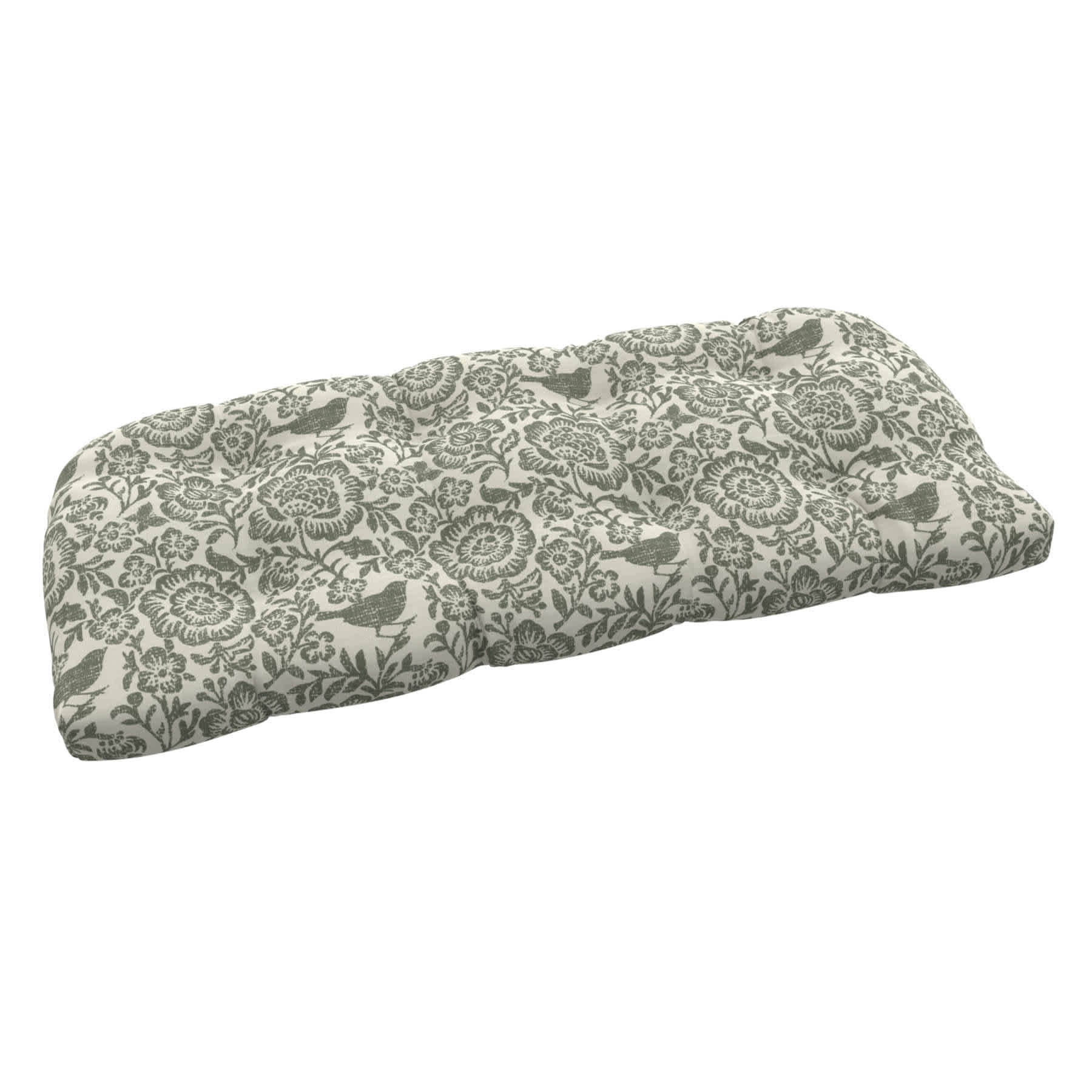 Honeybloom Endive Floral Outdoor Wicker Settee Cushion