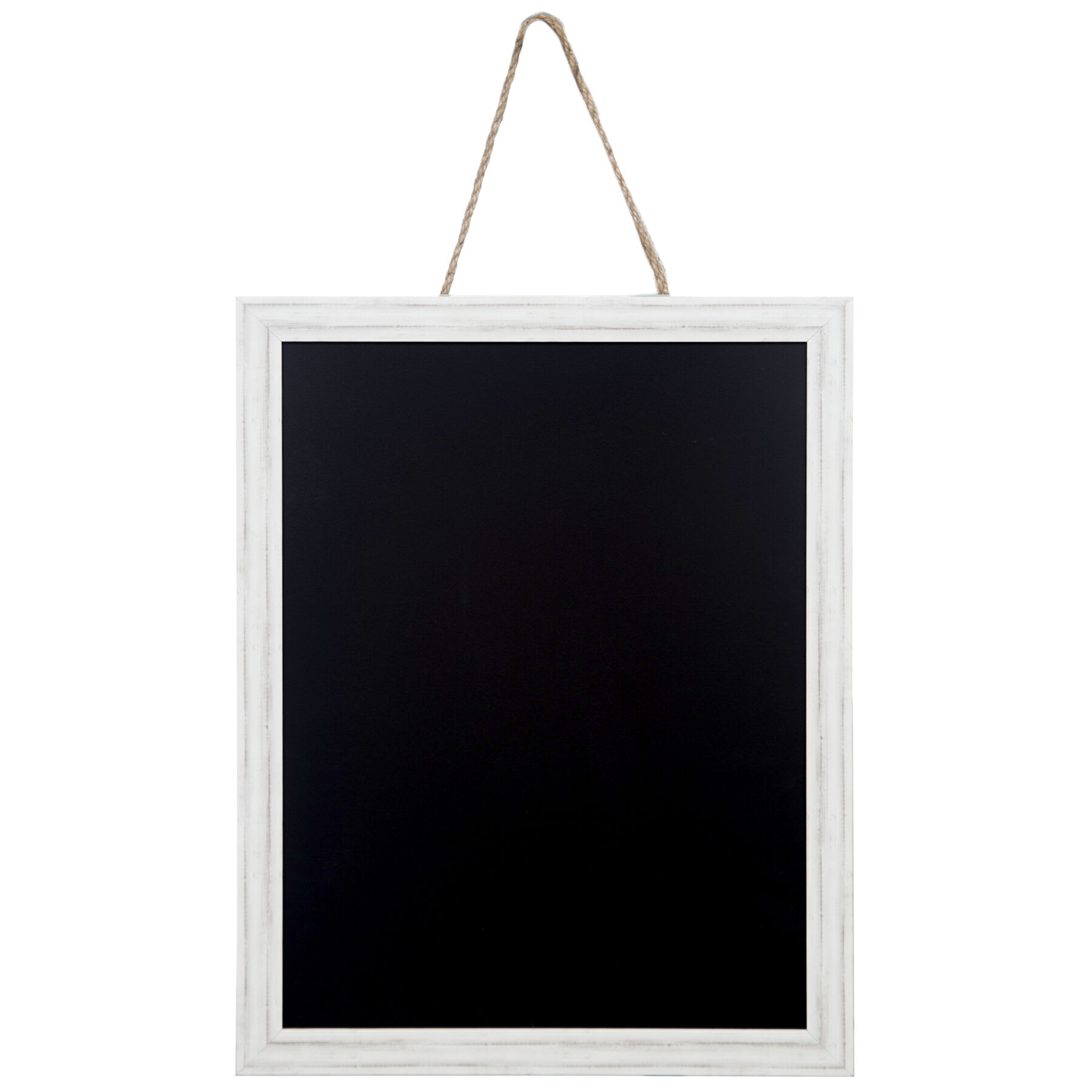 Whitewashed Framed Hanging Chalkboard, 24"