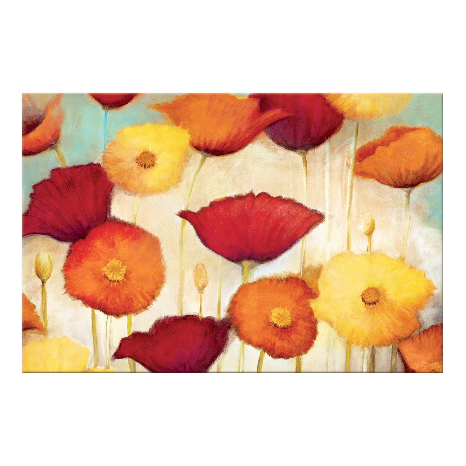 Red, Orange & Yellow Floral Canvas Wall Art, 36x24