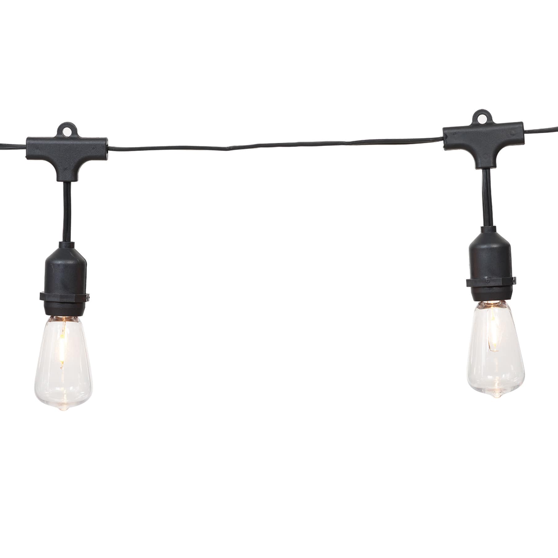 24-Count LED Filament Bulb Edison String Lights with Black Commercial Wire