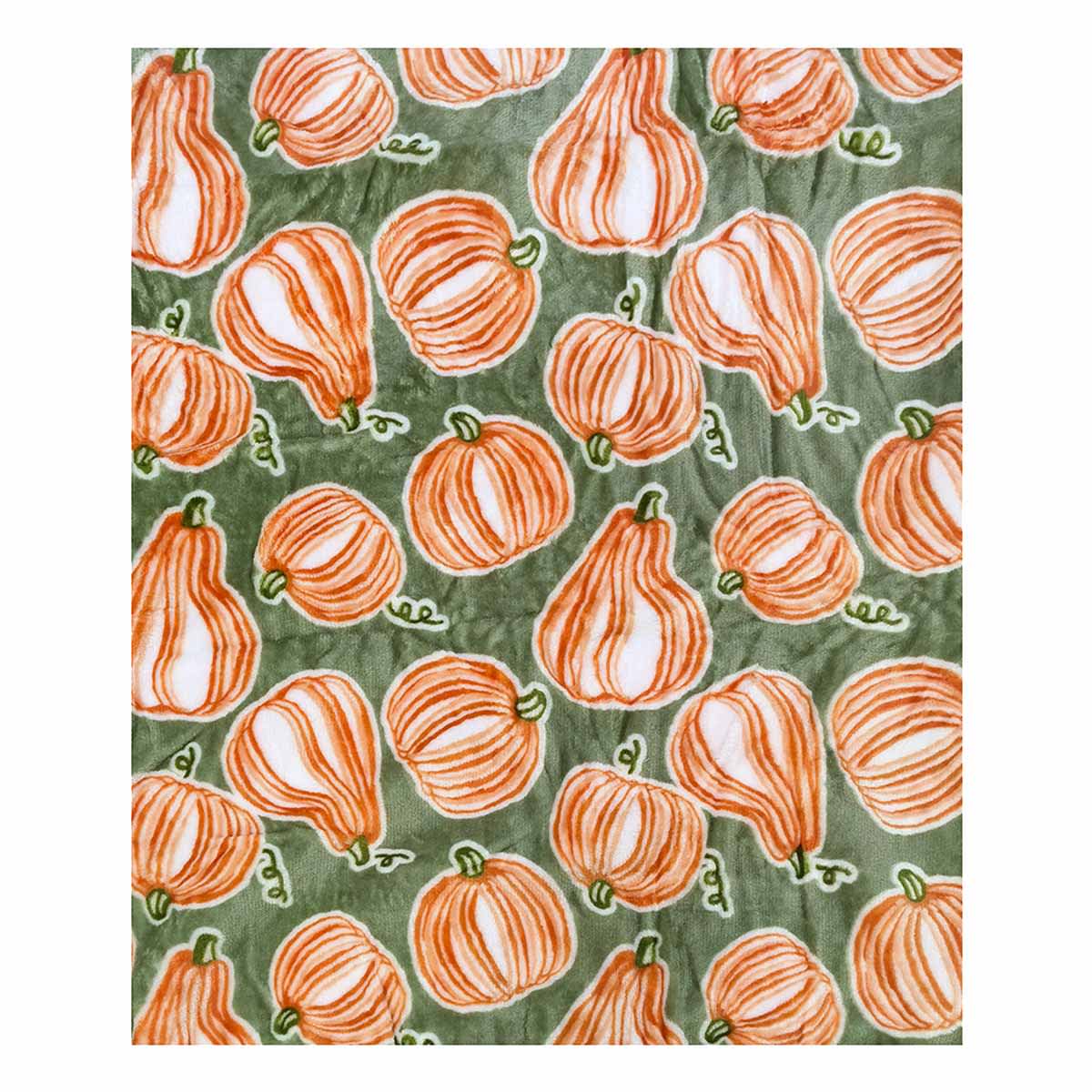 Pumpkin Printed Plush Throw Blanket, 50x60