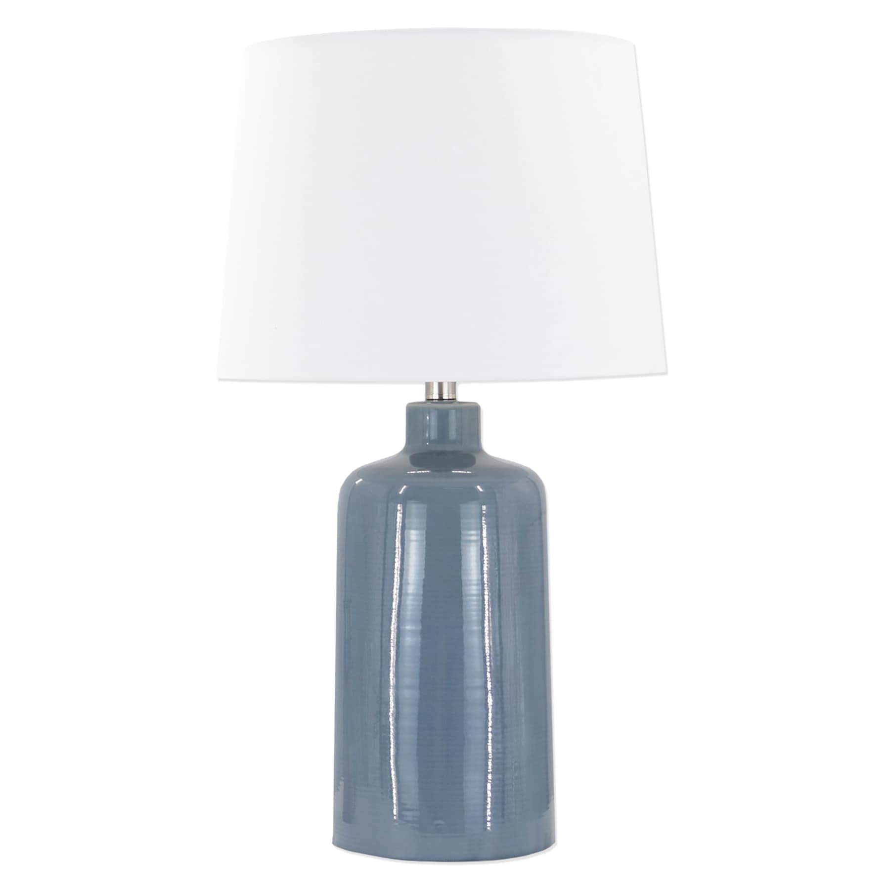 Honeybloom Blue Ceramic Medium Table Lamp with Shade, 24"