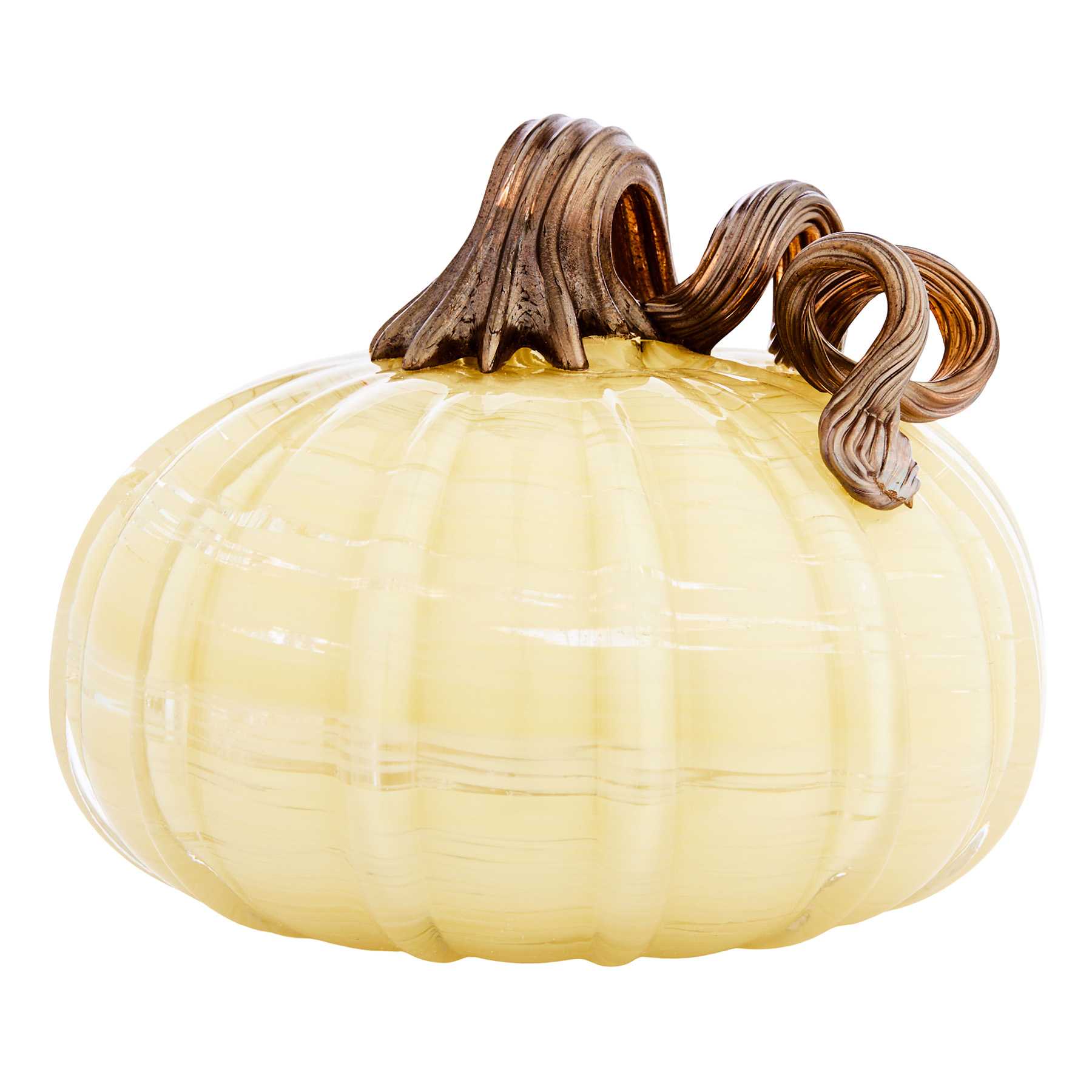 Neutral Glass Pumpkin, 6"