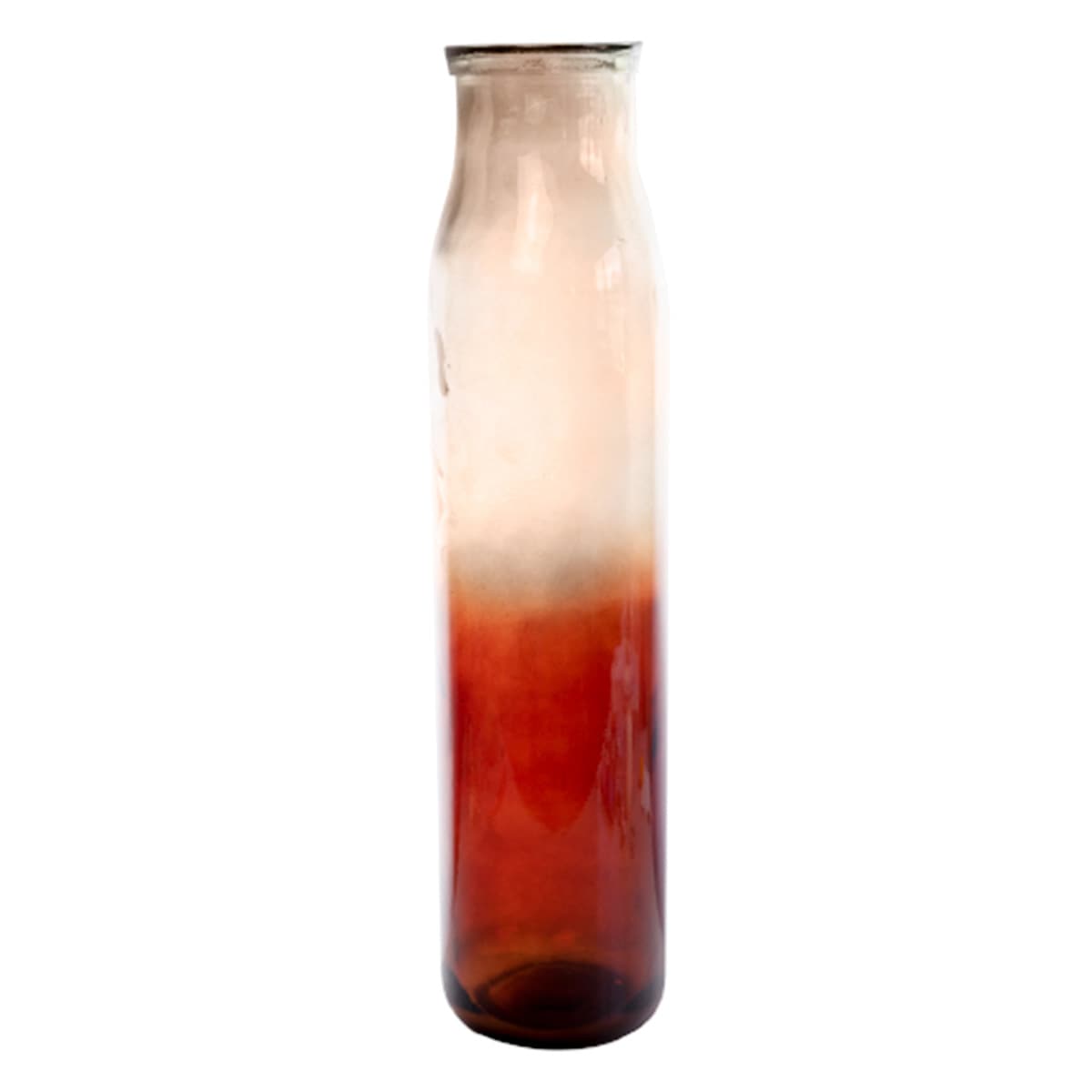 Tan & Rust Ombre Spanish Glass Vase, 30"