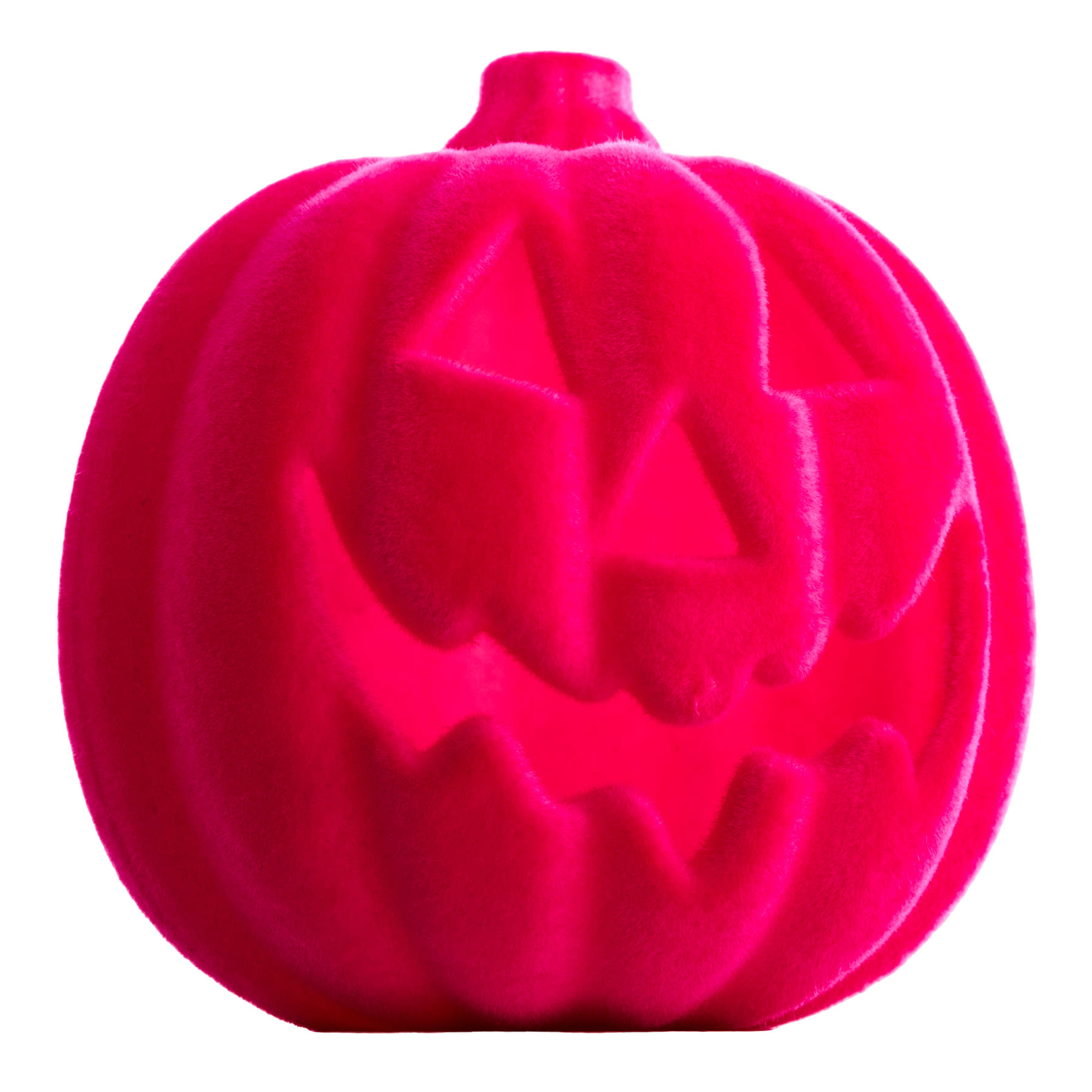 Hey Boo! Pink Flocked Pumpkin with Light, 5.5"