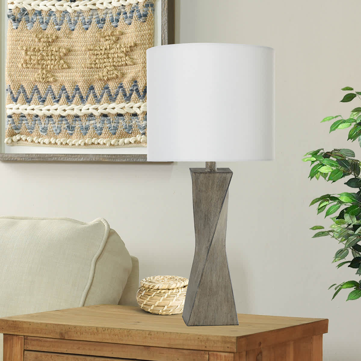 Cream Wash Medium Table Lamp Base, 20"