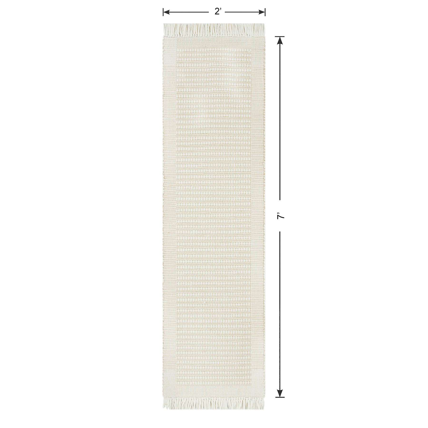 (B818) Honeybloom Newton Ivory Flatweave Runner, 2x7