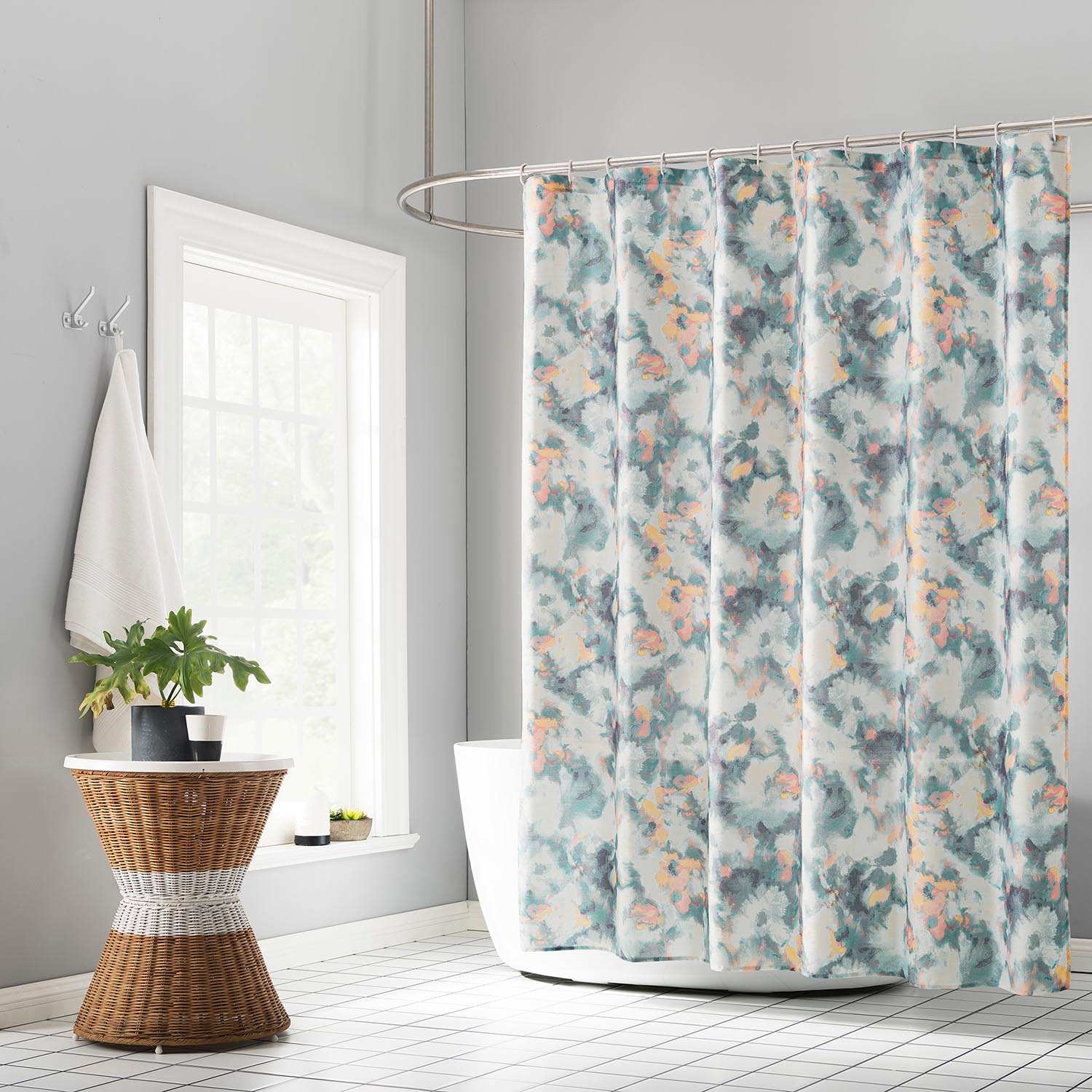 13-Piece Myla Multicolor Abstract Shower Curtain Set, 70x72