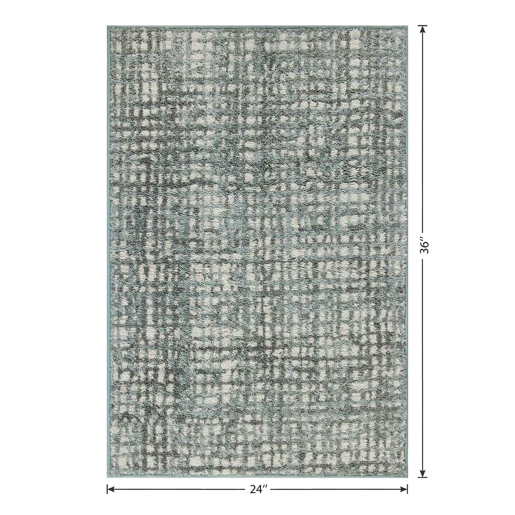 Grayson Sage Abstract Knitted Washable Accent Rug with Gel Latex Back, 24x36