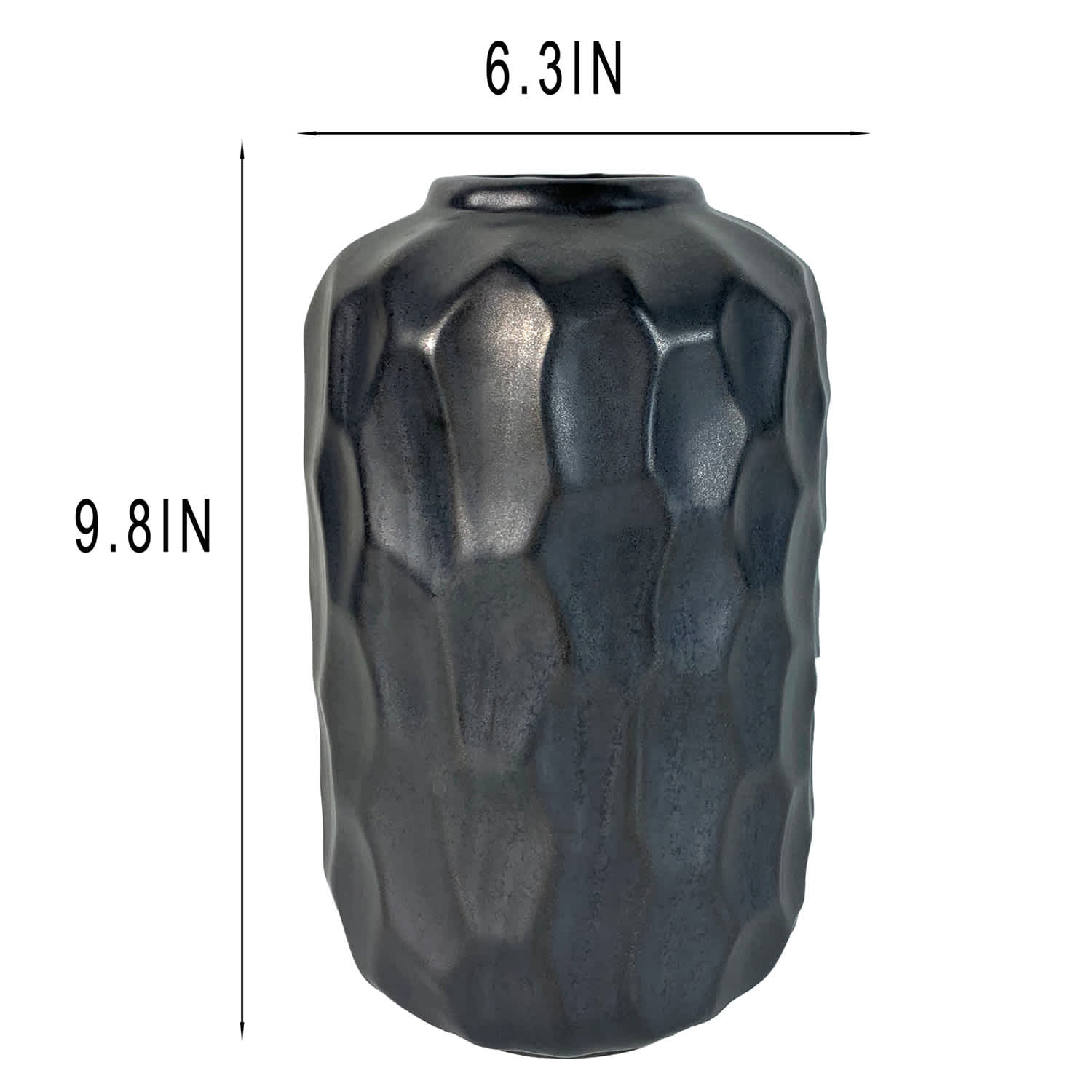 Tracey Boyd Metallic Pewter Ceramic Vase, 10"