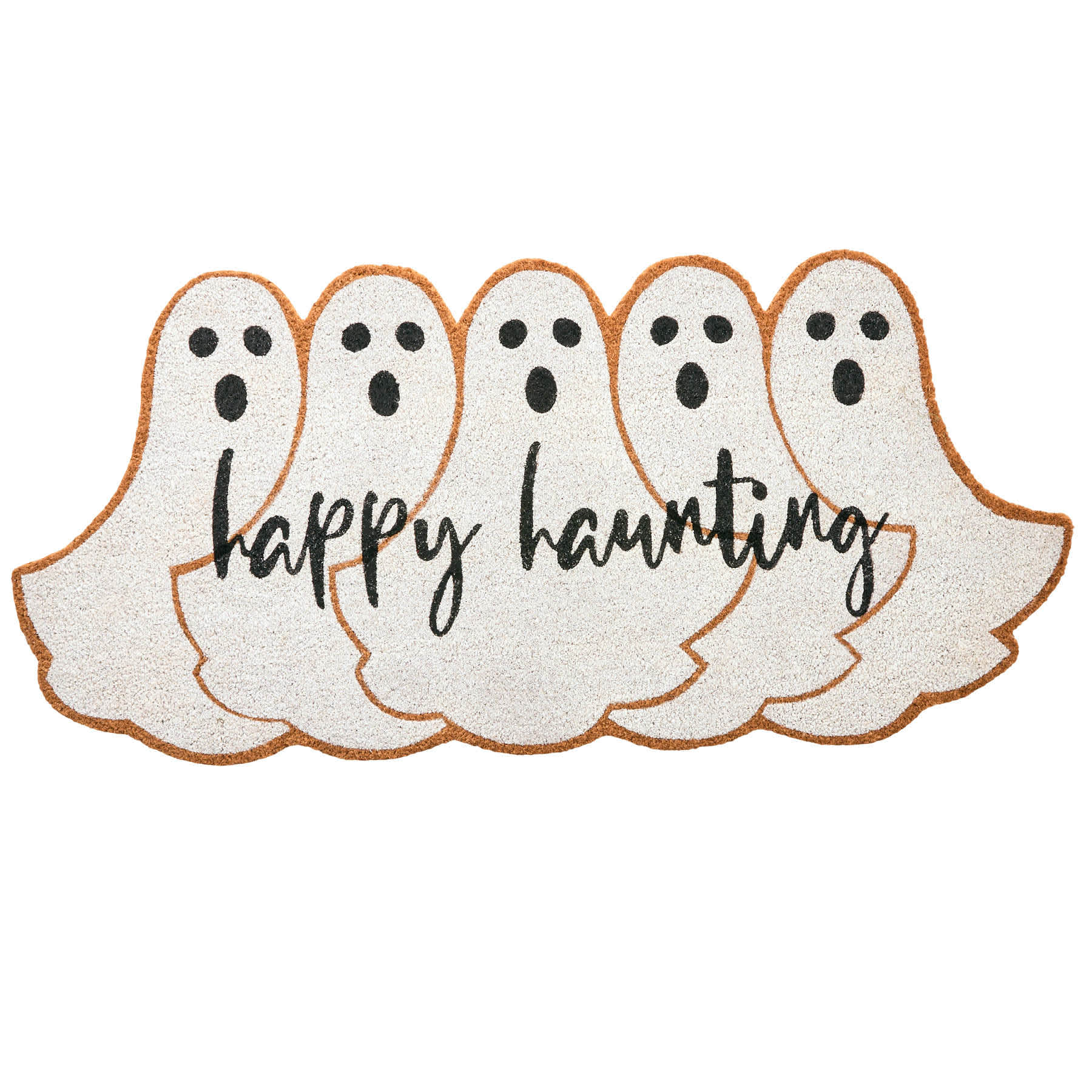 Happy Haunting Ghost Shaped Coir Mat, 22x47
